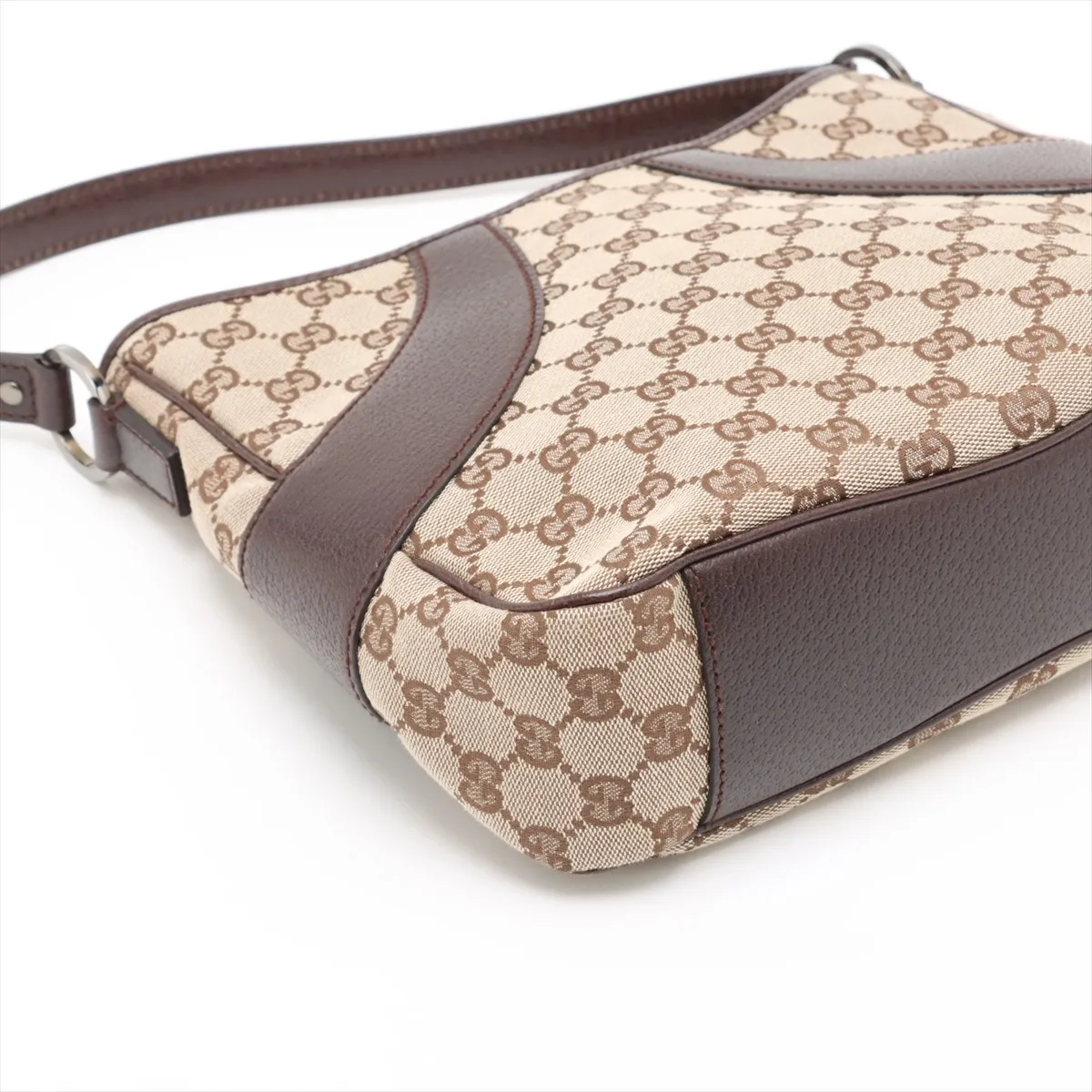 GG Canvas x Leather Shoulder Bag Beige x Brown 113012 — view 4