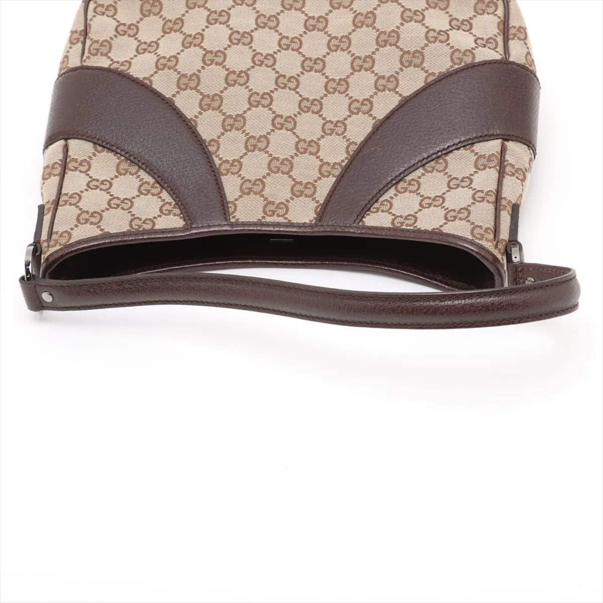 GG Canvas x Leather Shoulder Bag Beige x Brown 113012 — view 5
