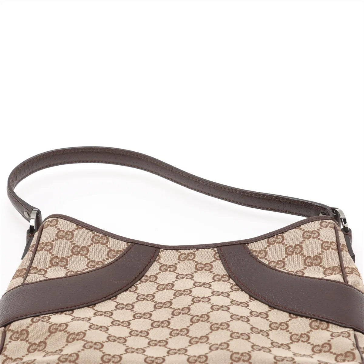 GG Canvas x Leather Shoulder Bag Beige x Brown 113012 — view 6