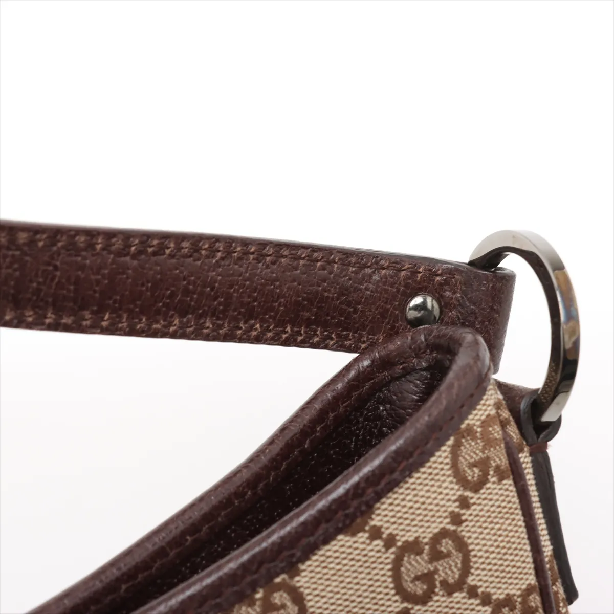 GG Canvas x Leather Shoulder Bag Beige x Brown 113012 — view 10