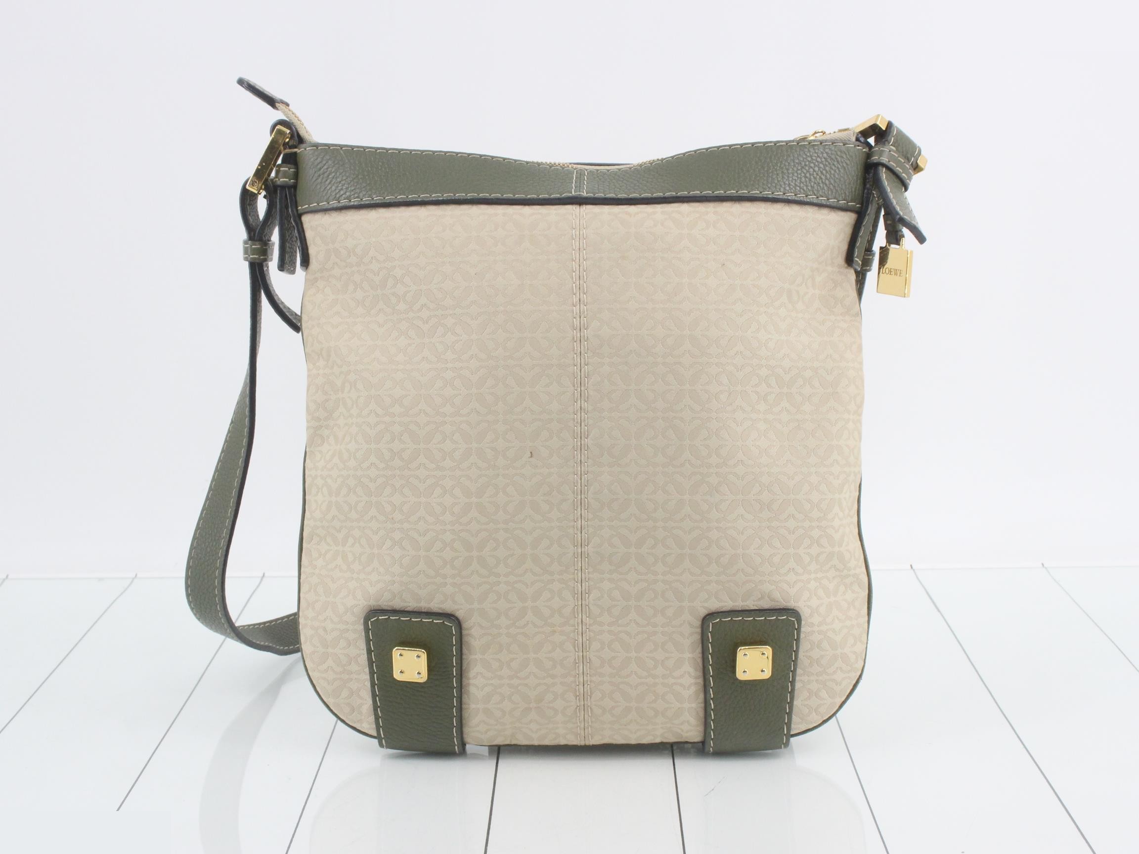 Leather and canvas combination shoulder bag — view 2