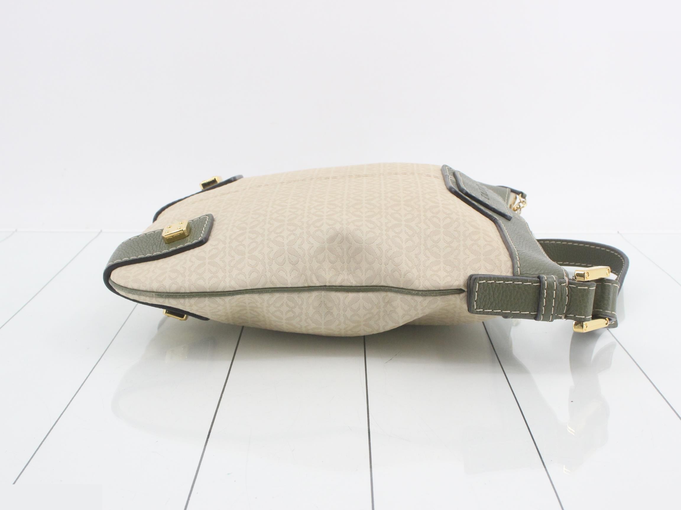 Leather and canvas combination shoulder bag — view 3