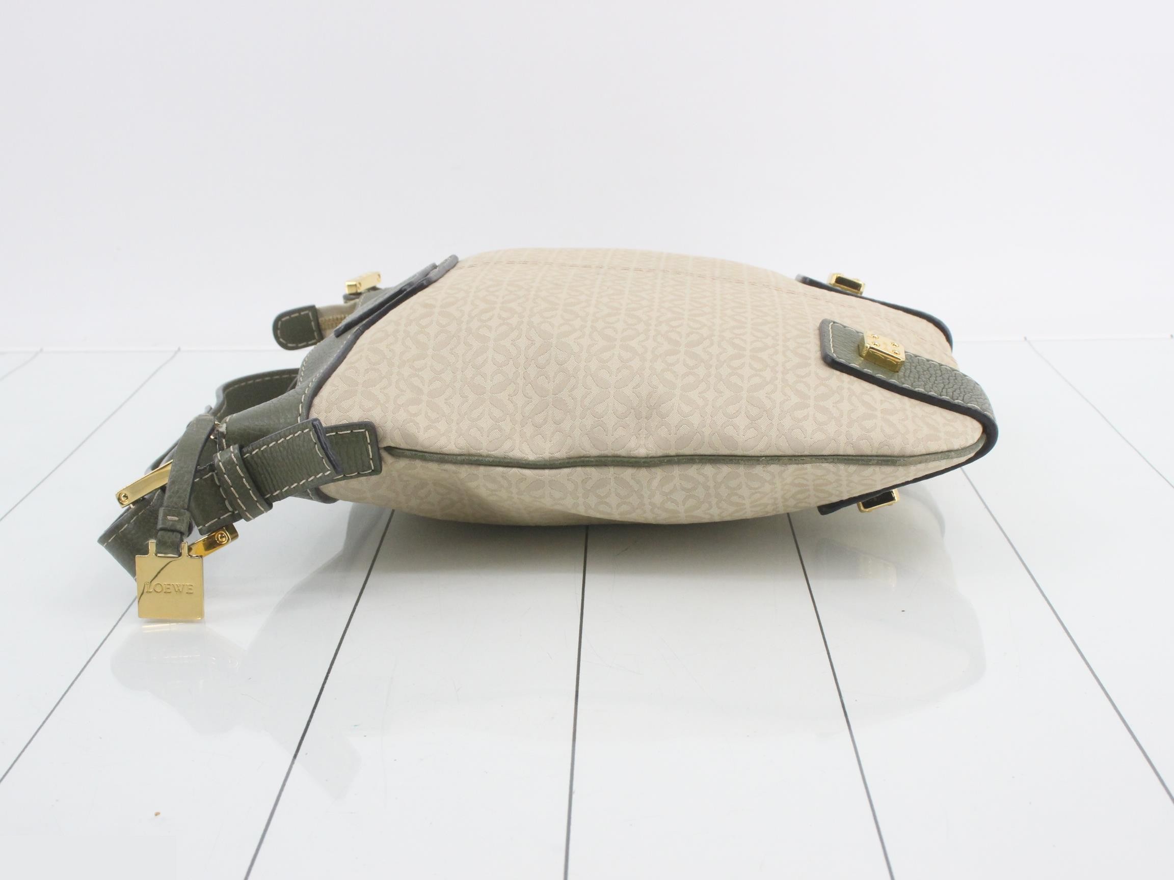 Leather and canvas combination shoulder bag — view 4