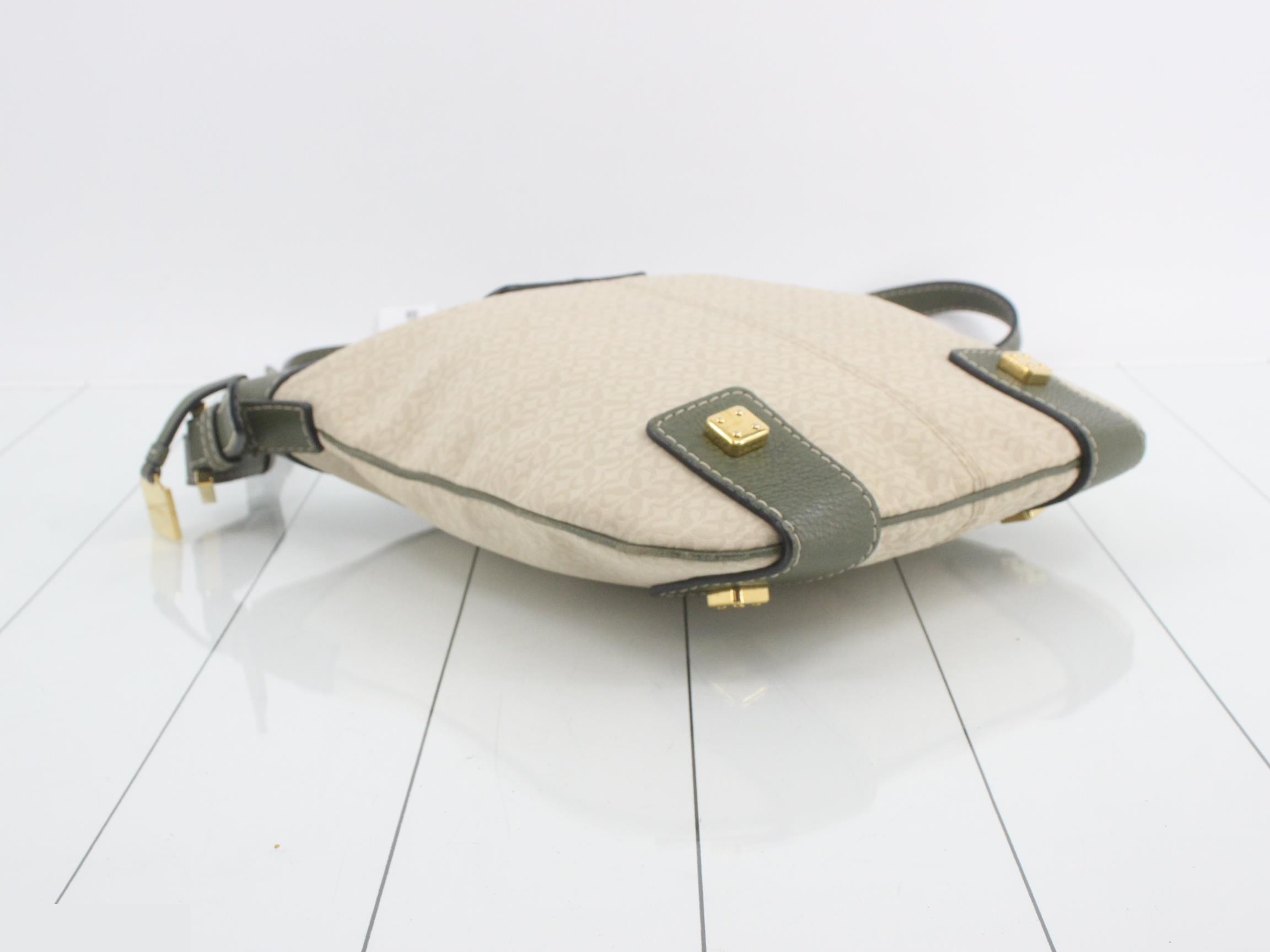 Leather and canvas combination shoulder bag — view 5