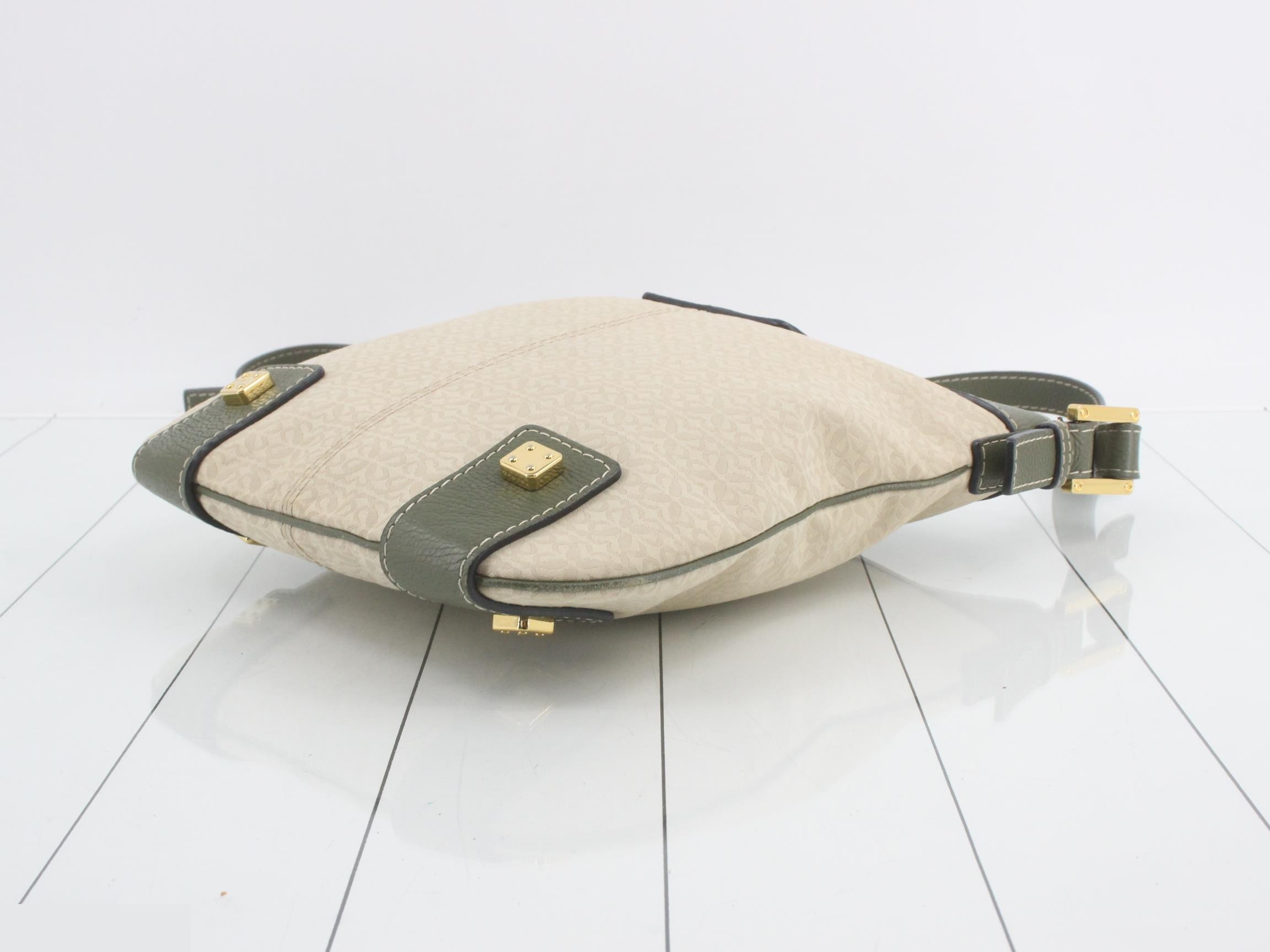 Leather and canvas combination shoulder bag — view 6