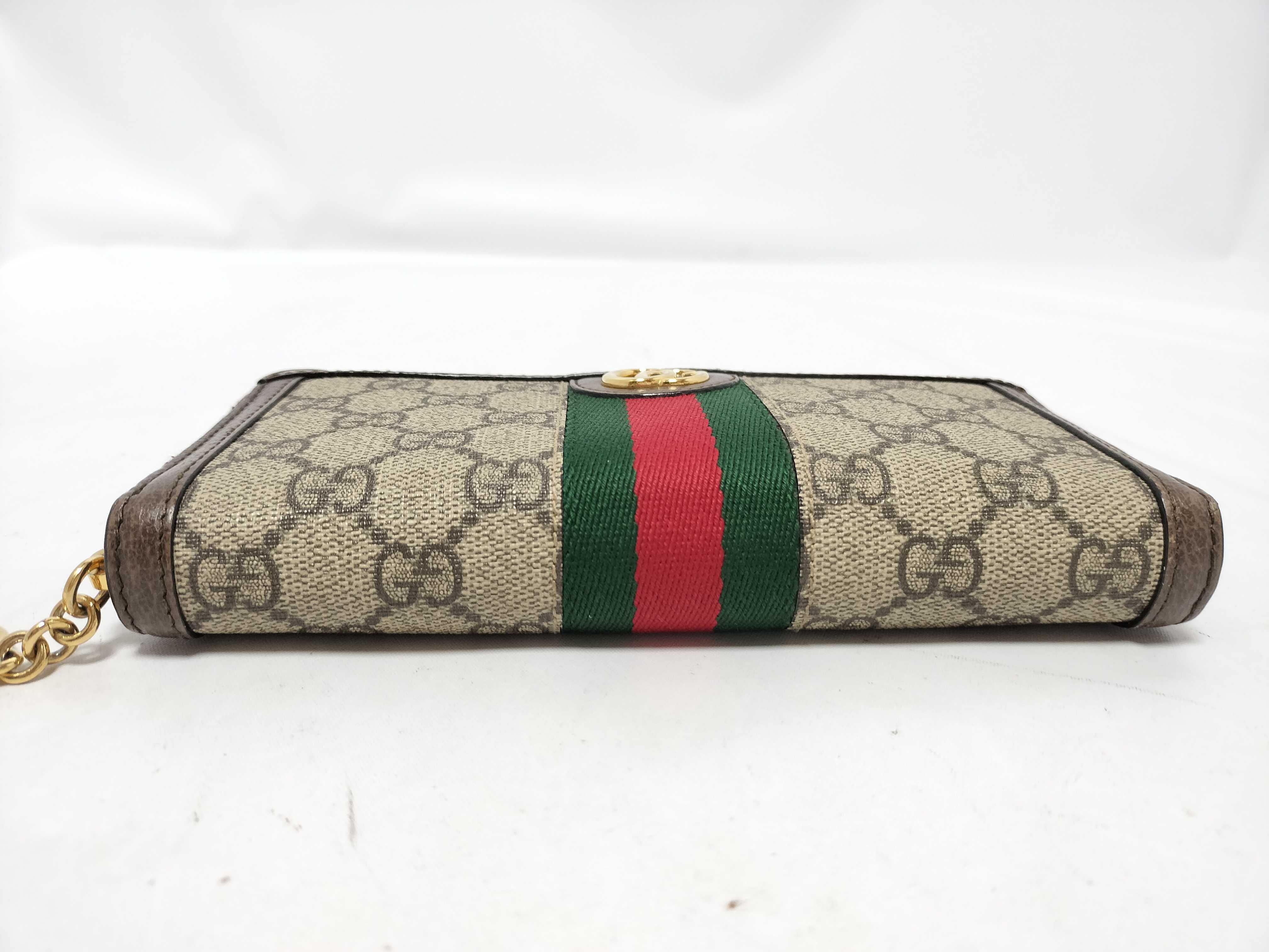 Long Wallet Round Zipper Wallet Marmont Ophidia Sherry Line Wallet — view 3
