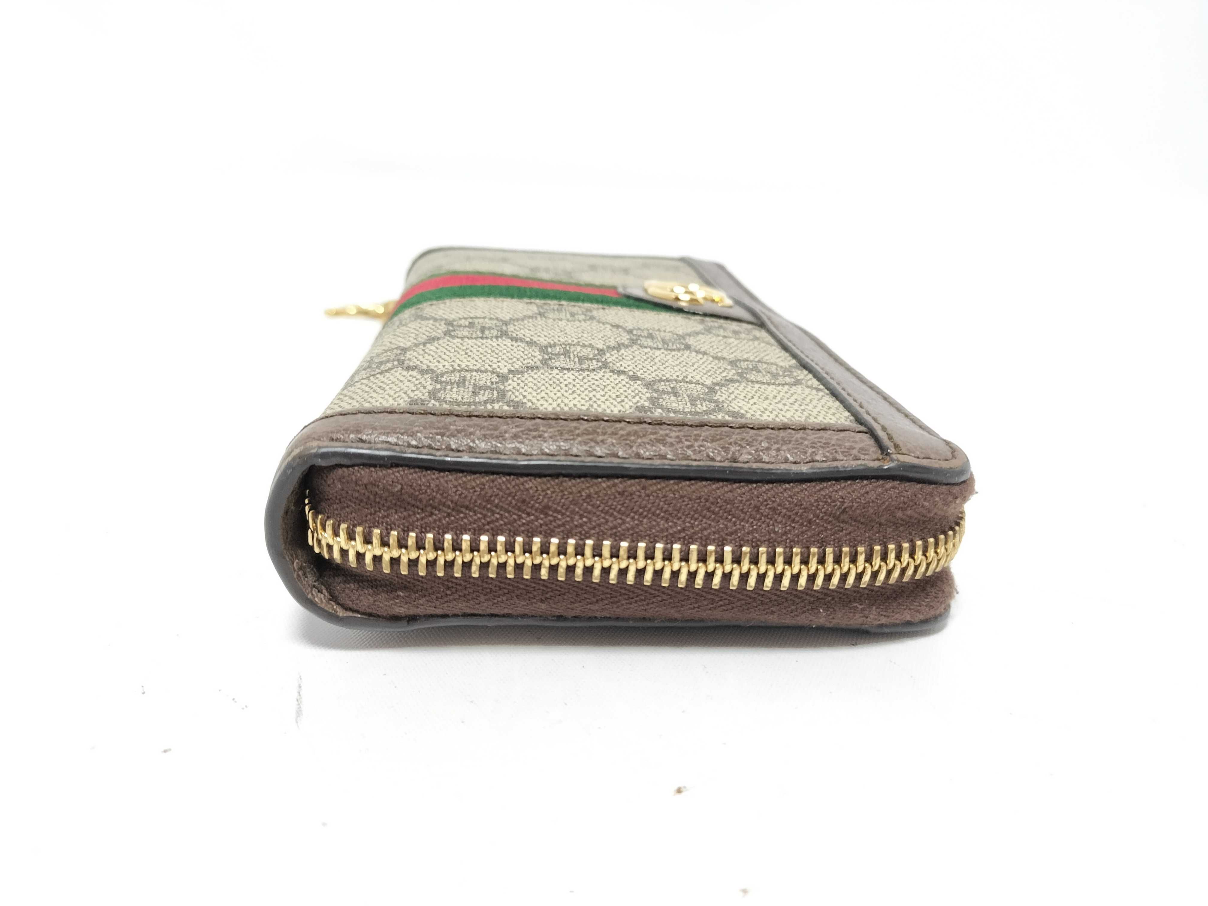 Long Wallet Round Zipper Wallet Marmont Ophidia Sherry Line Wallet — view 4