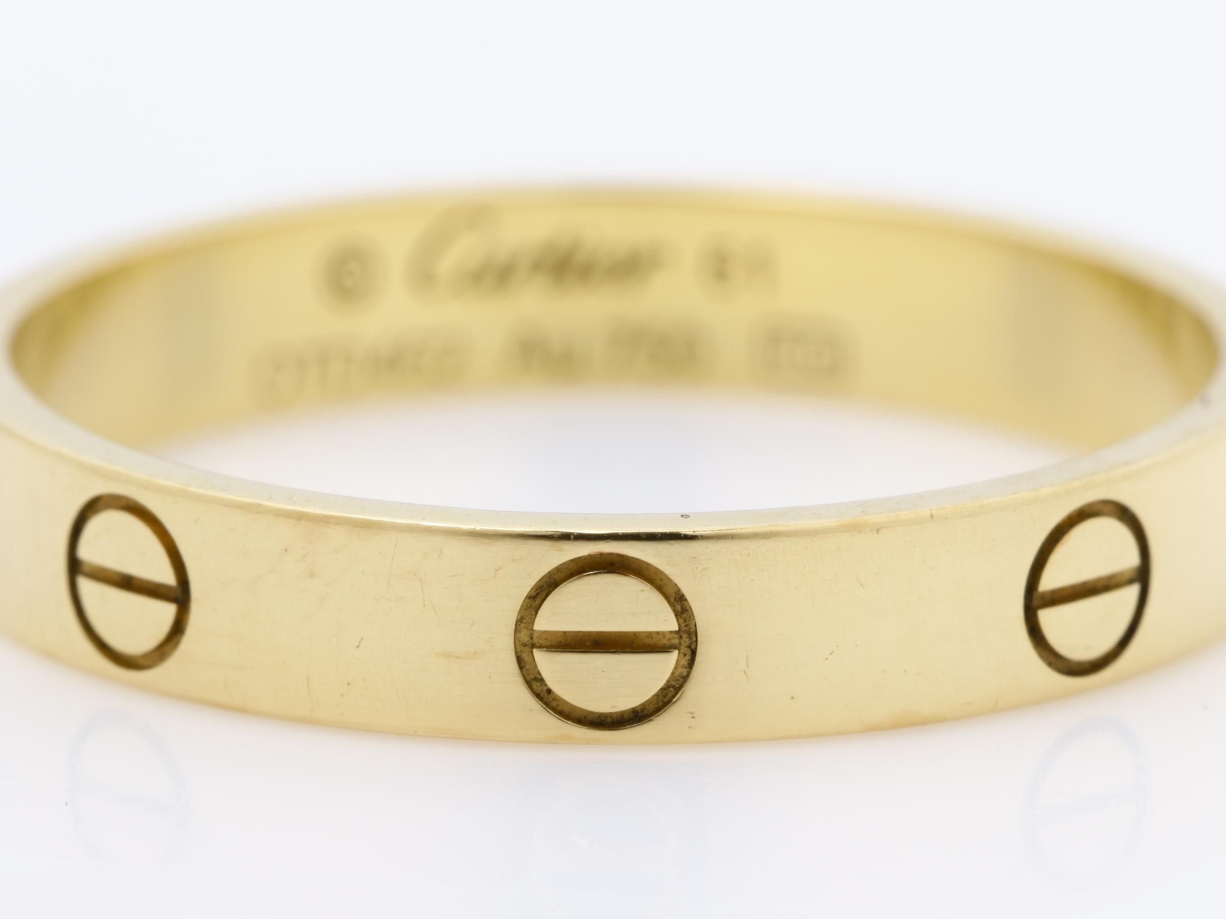 Mini Love Ring #61 / Actual Size #20 750YG 3.8g — view 2