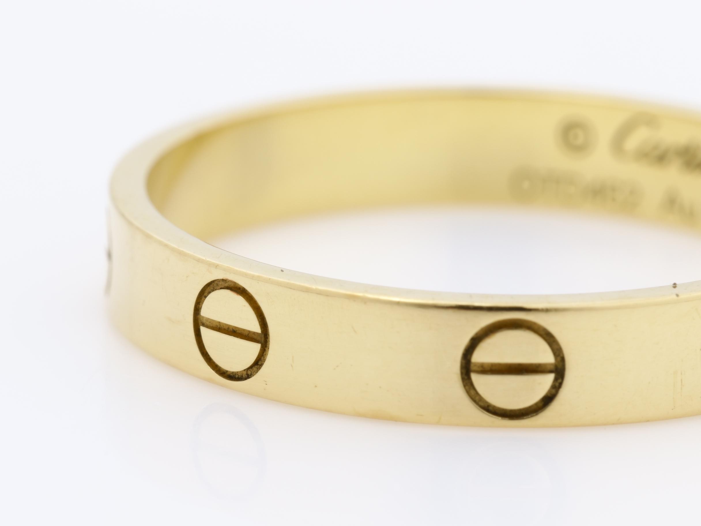 Mini Love Ring #61 / Actual Size #20 750YG 3.8g — view 3