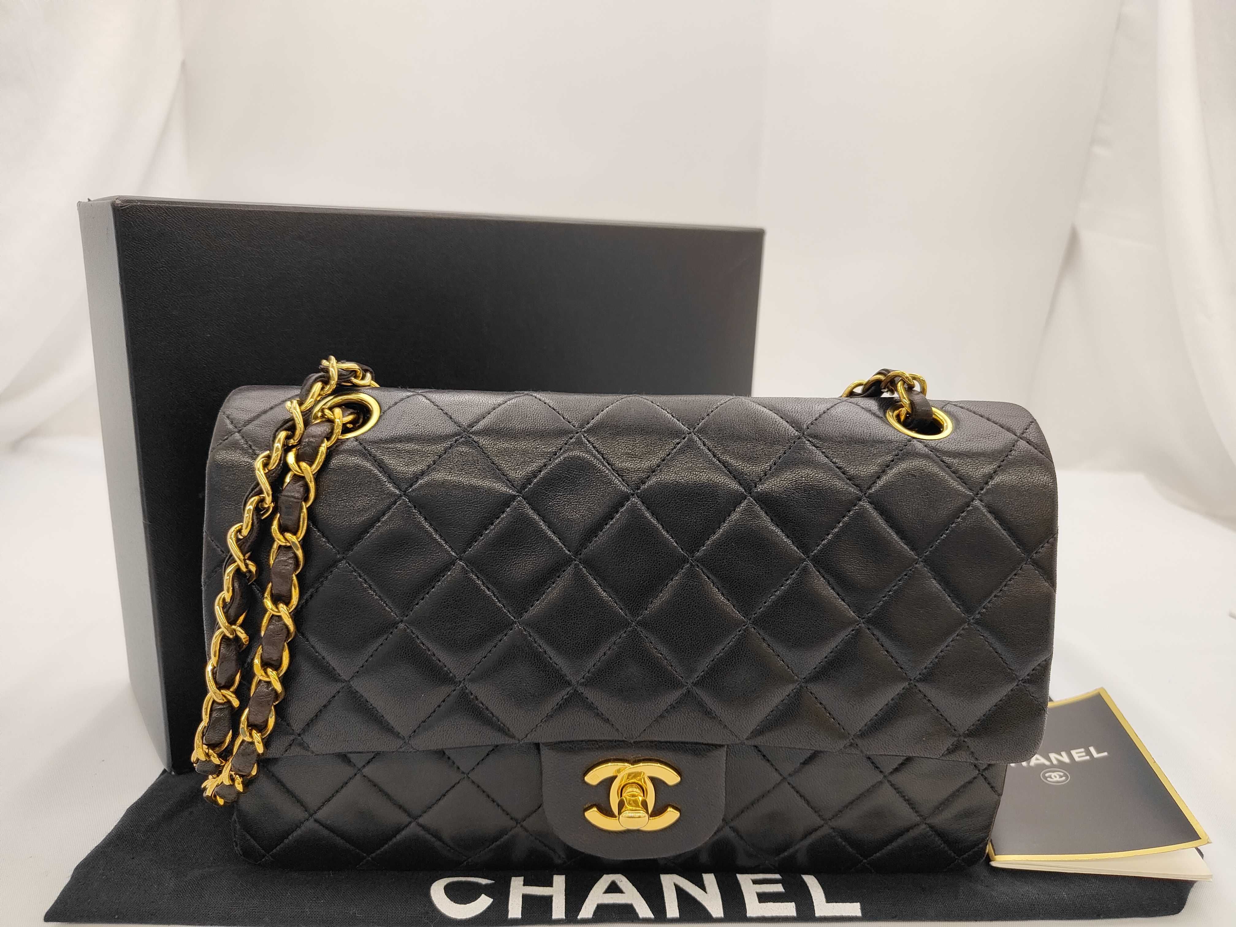 Lambskin Black Gold Matelassé Flap Shoulder Bag (Serial Number 5)