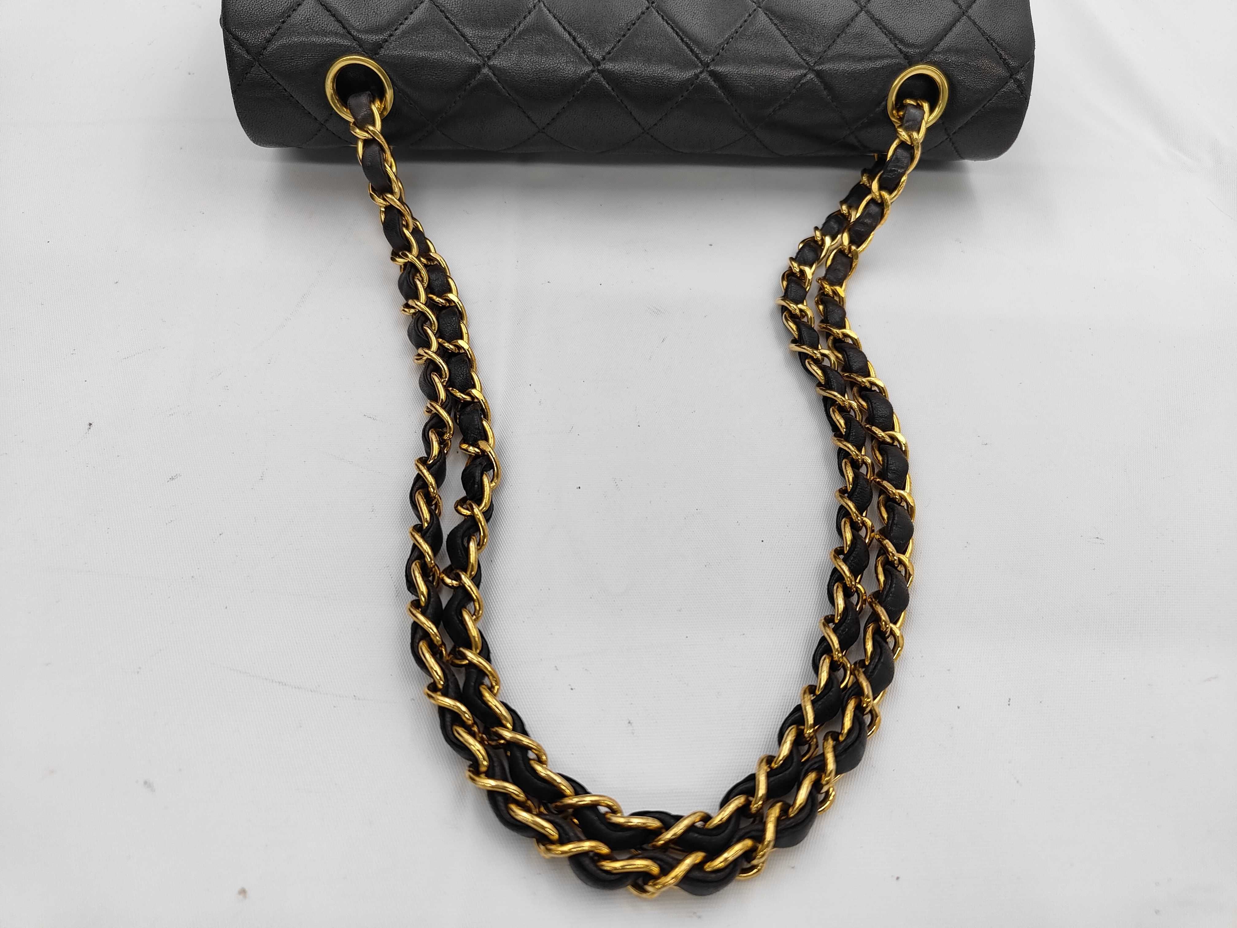 Lambskin Black Gold Matelassé Flap Shoulder Bag (Serial Number 5) — view 3