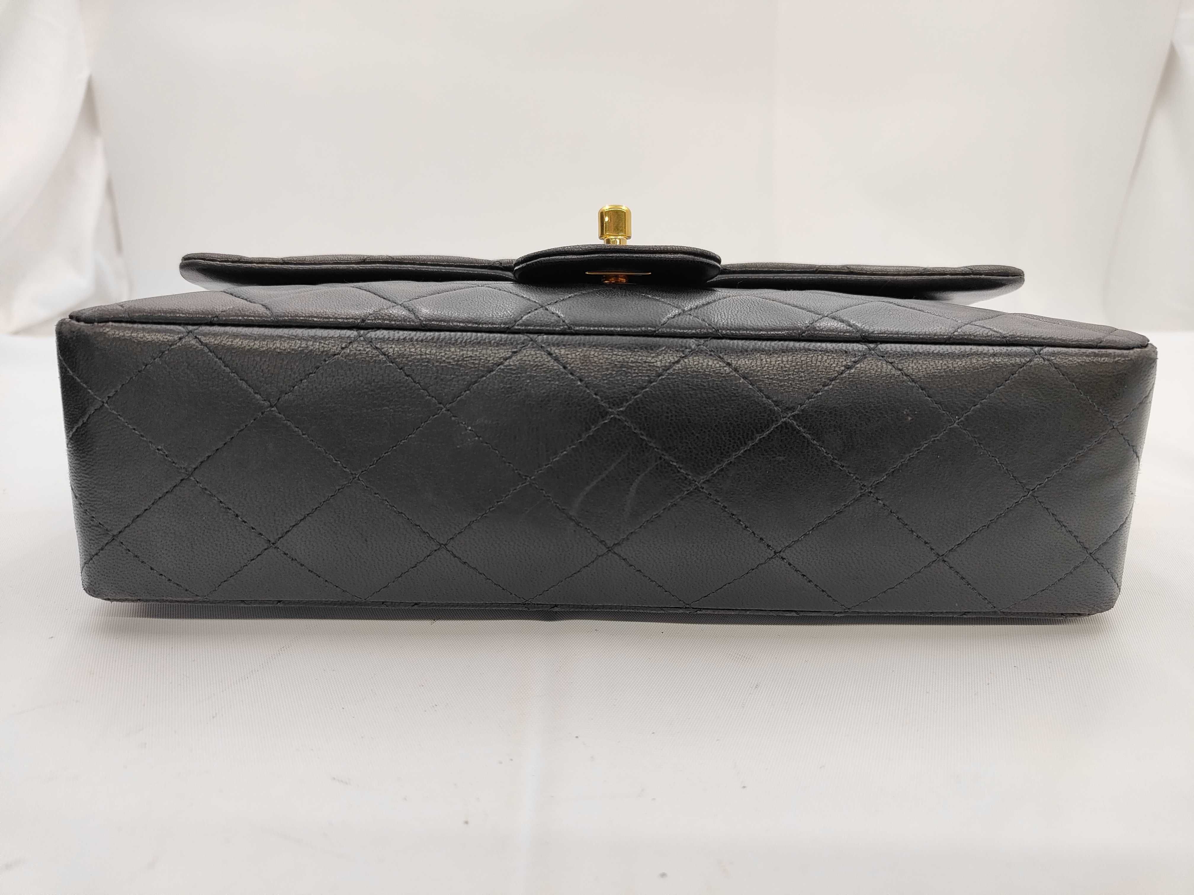 Lambskin Black Gold Matelassé Flap Shoulder Bag (Serial Number 5) — view 5