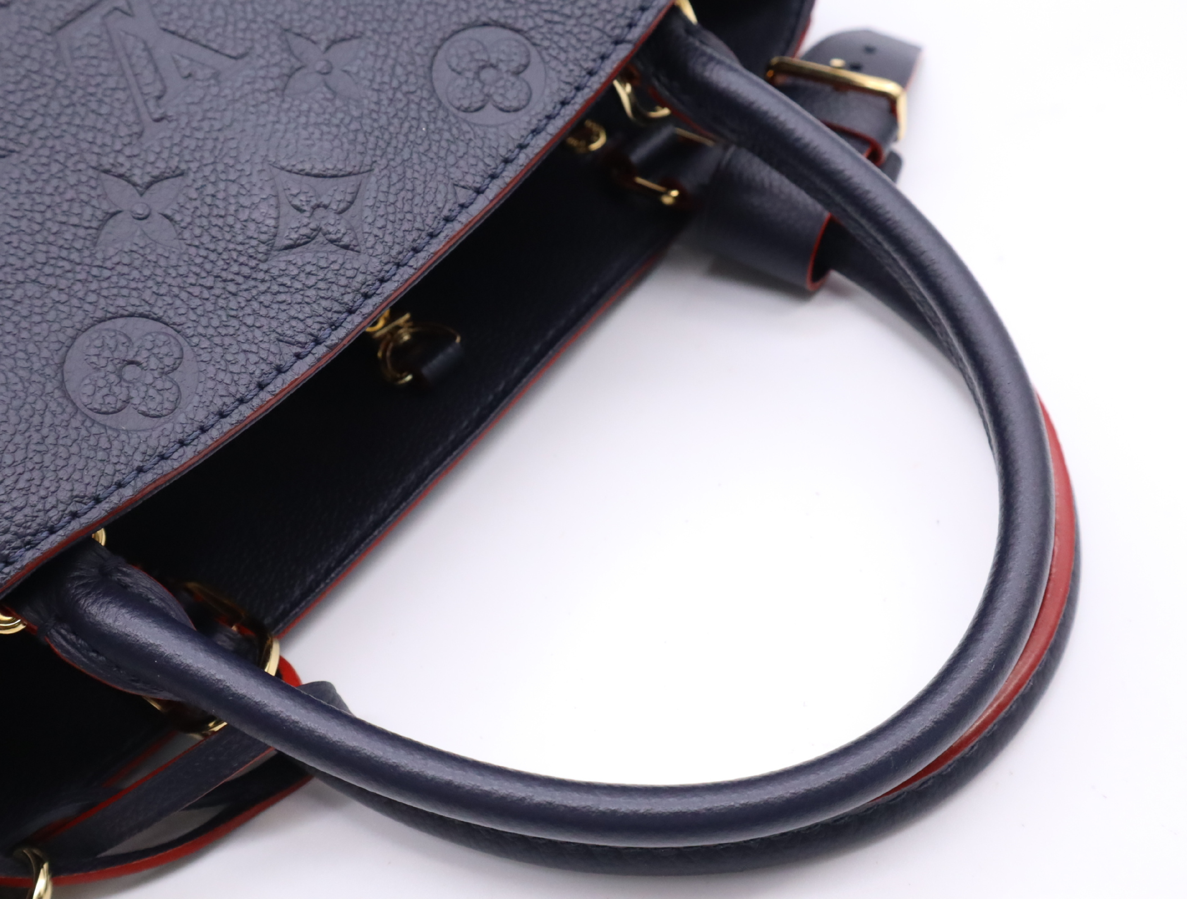 M42746 Empreinte Montaigne MM Marine Rouge Handbag with Shoulder Strap, Padlock, 2 Keys, Clochette, and Dust Bag — view 12