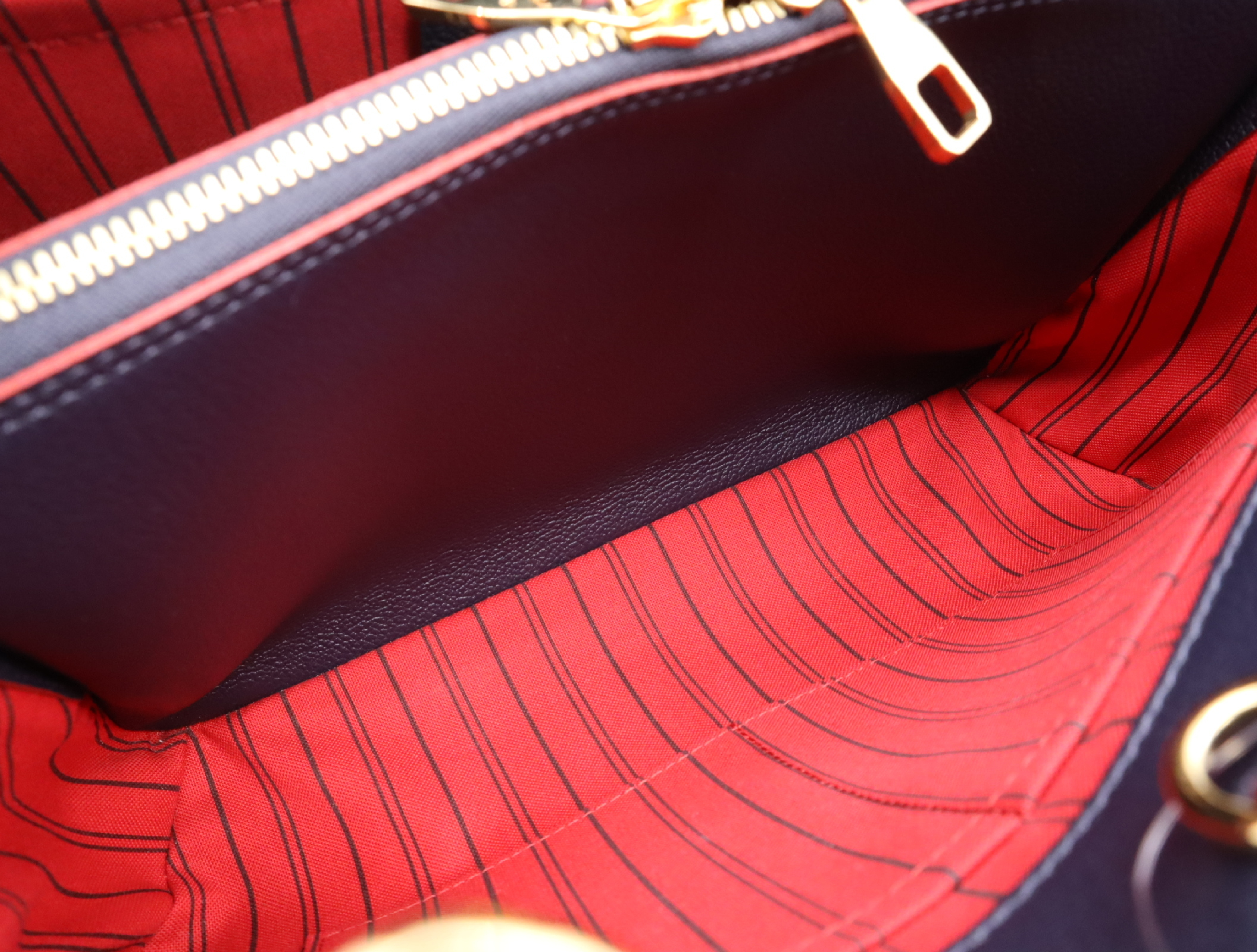 M42746 Empreinte Montaigne MM Marine Rouge Handbag with Shoulder Strap, Padlock, 2 Keys, Clochette, and Dust Bag — view 13