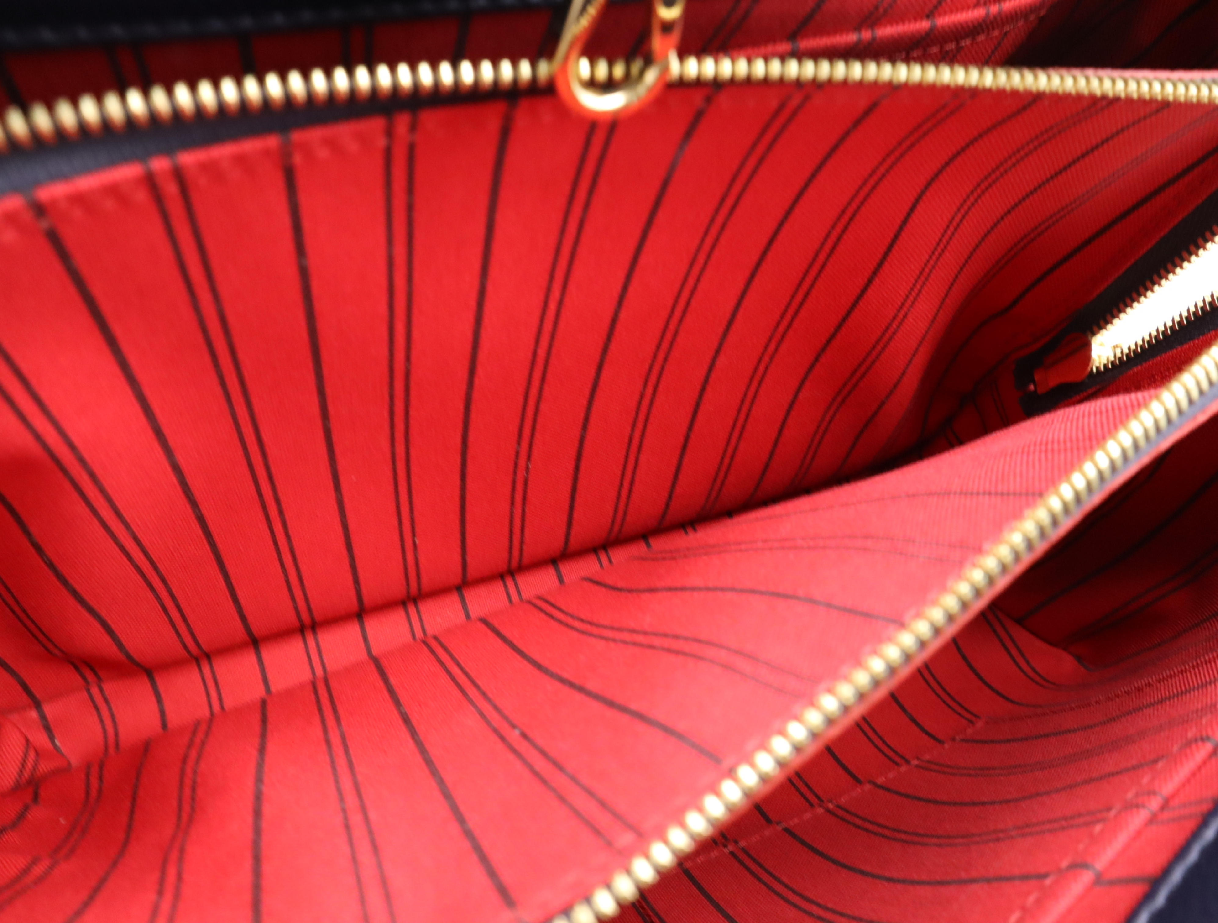 M42746 Empreinte Montaigne MM Marine Rouge Handbag with Shoulder Strap, Padlock, 2 Keys, Clochette, and Dust Bag — view 15