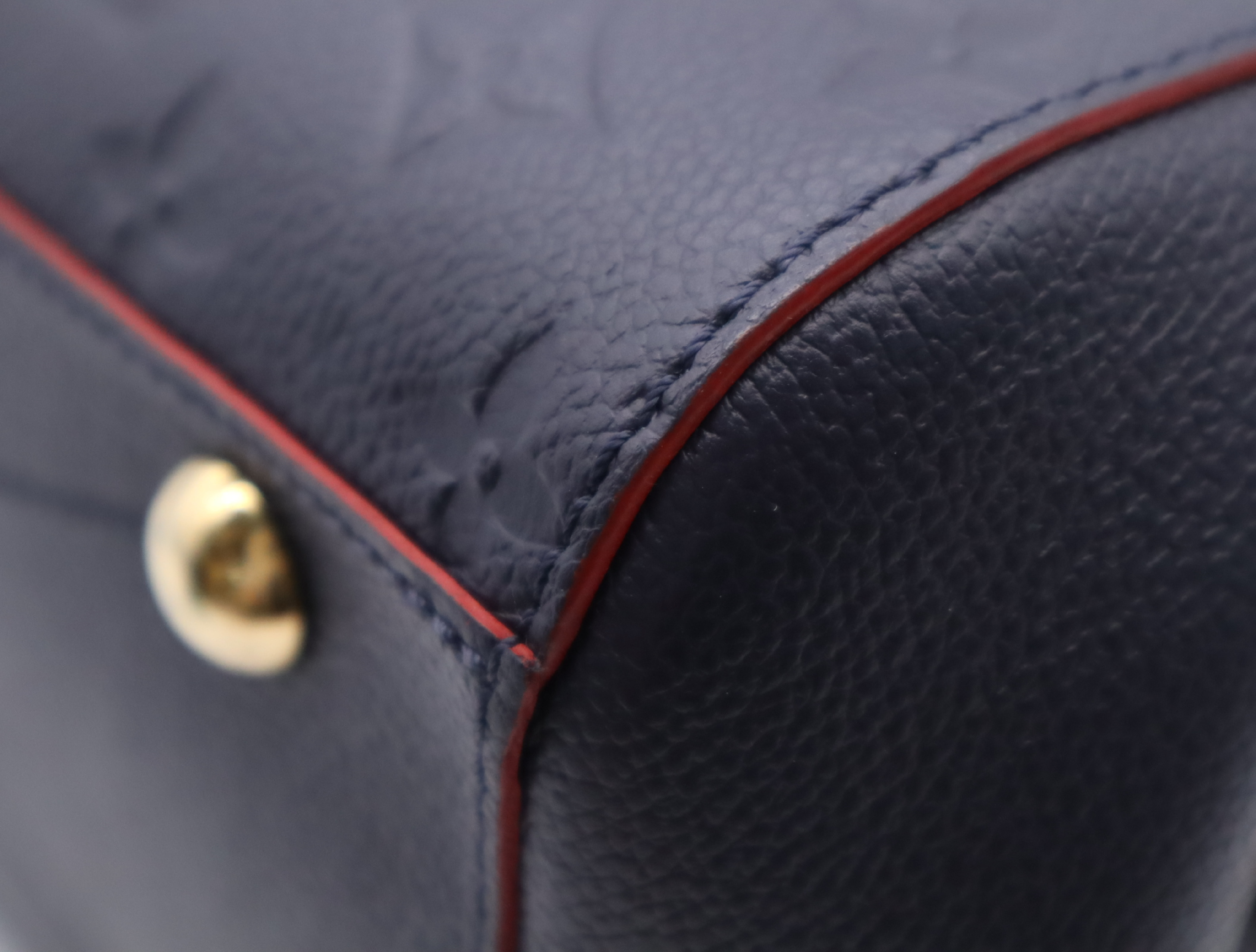 M42746 Empreinte Montaigne MM Marine Rouge Handbag with Shoulder Strap, Padlock, 2 Keys, Clochette, and Dust Bag — view 7