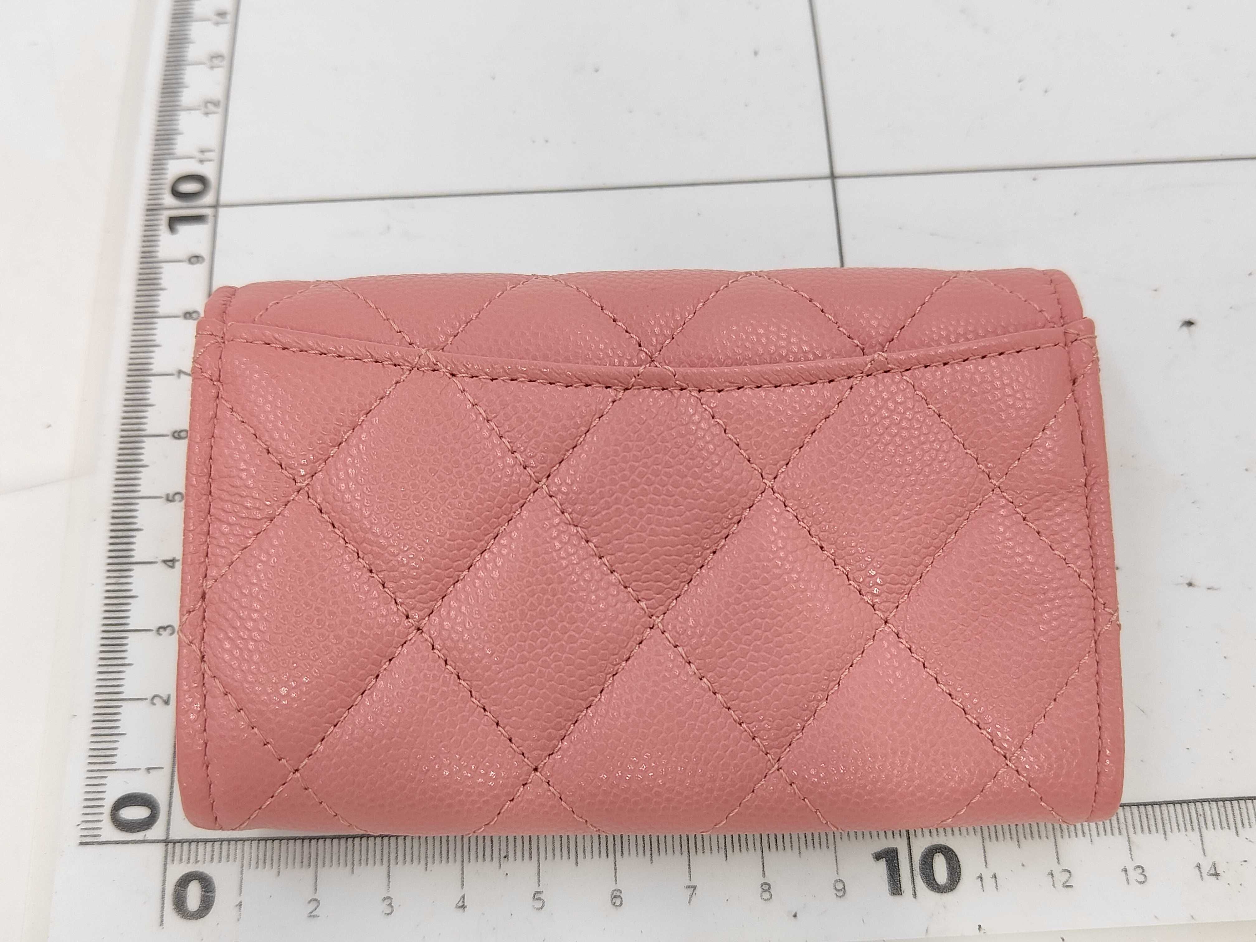Pink Caviar Skin Matelassé Card Case — view 2