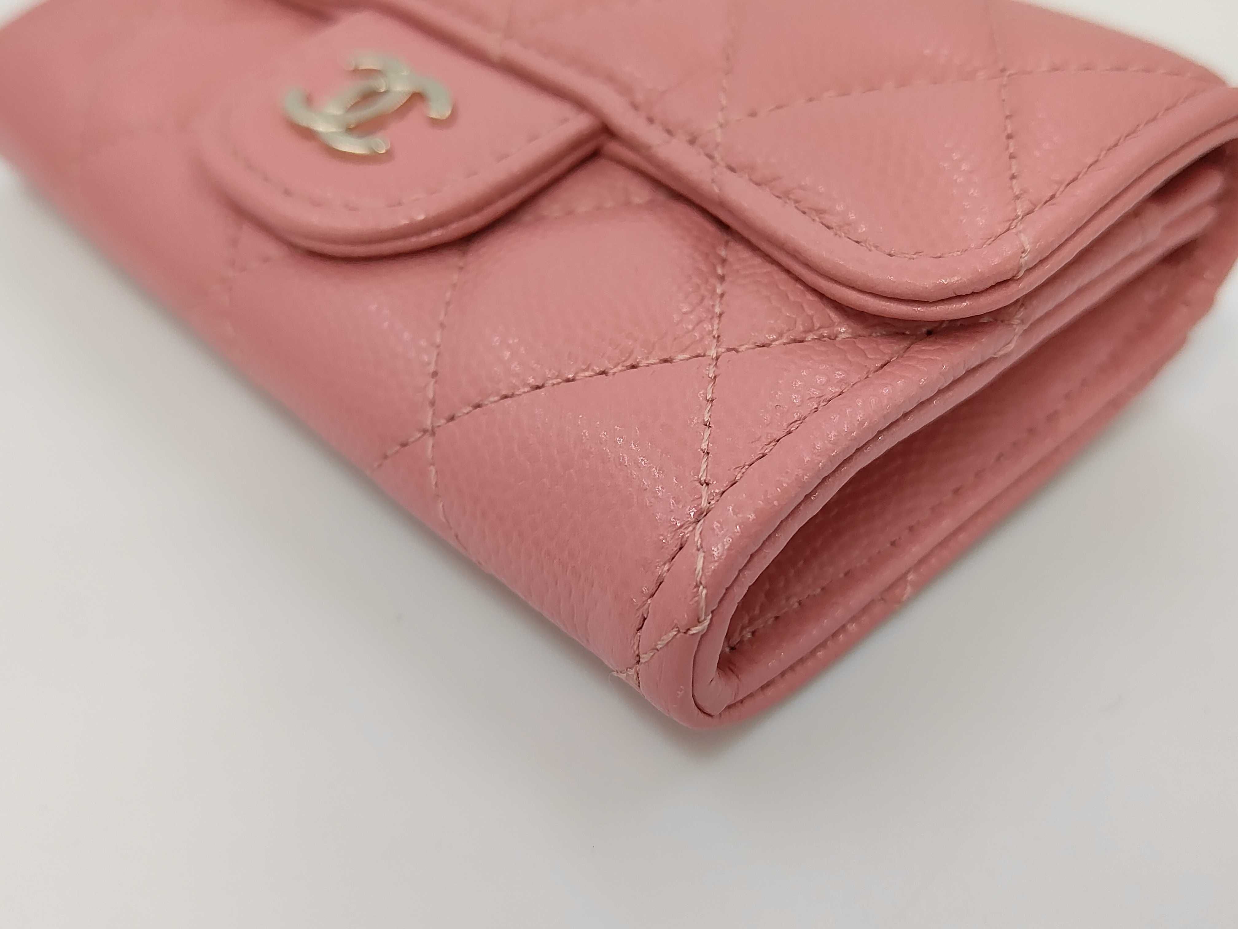 Pink Caviar Skin Matelassé Card Case — view 3