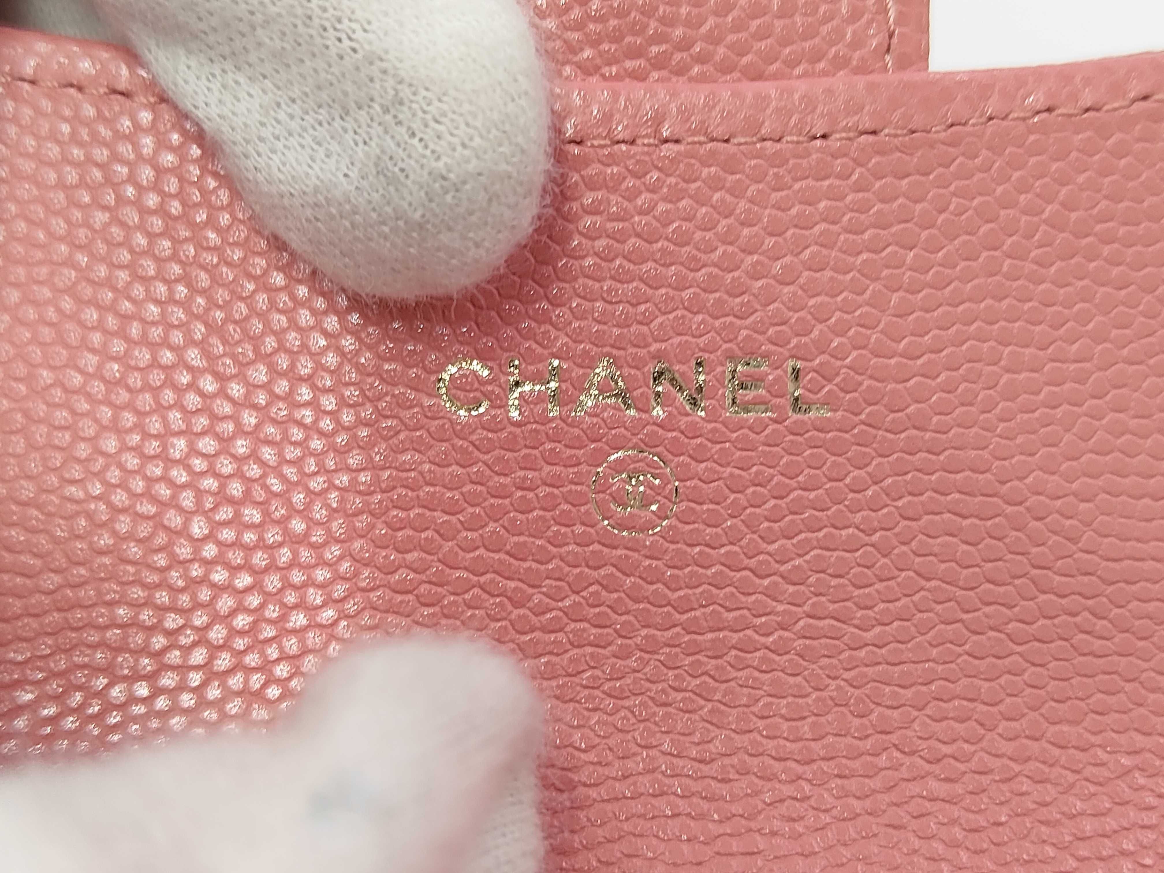 Pink Caviar Skin Matelassé Card Case — view 5