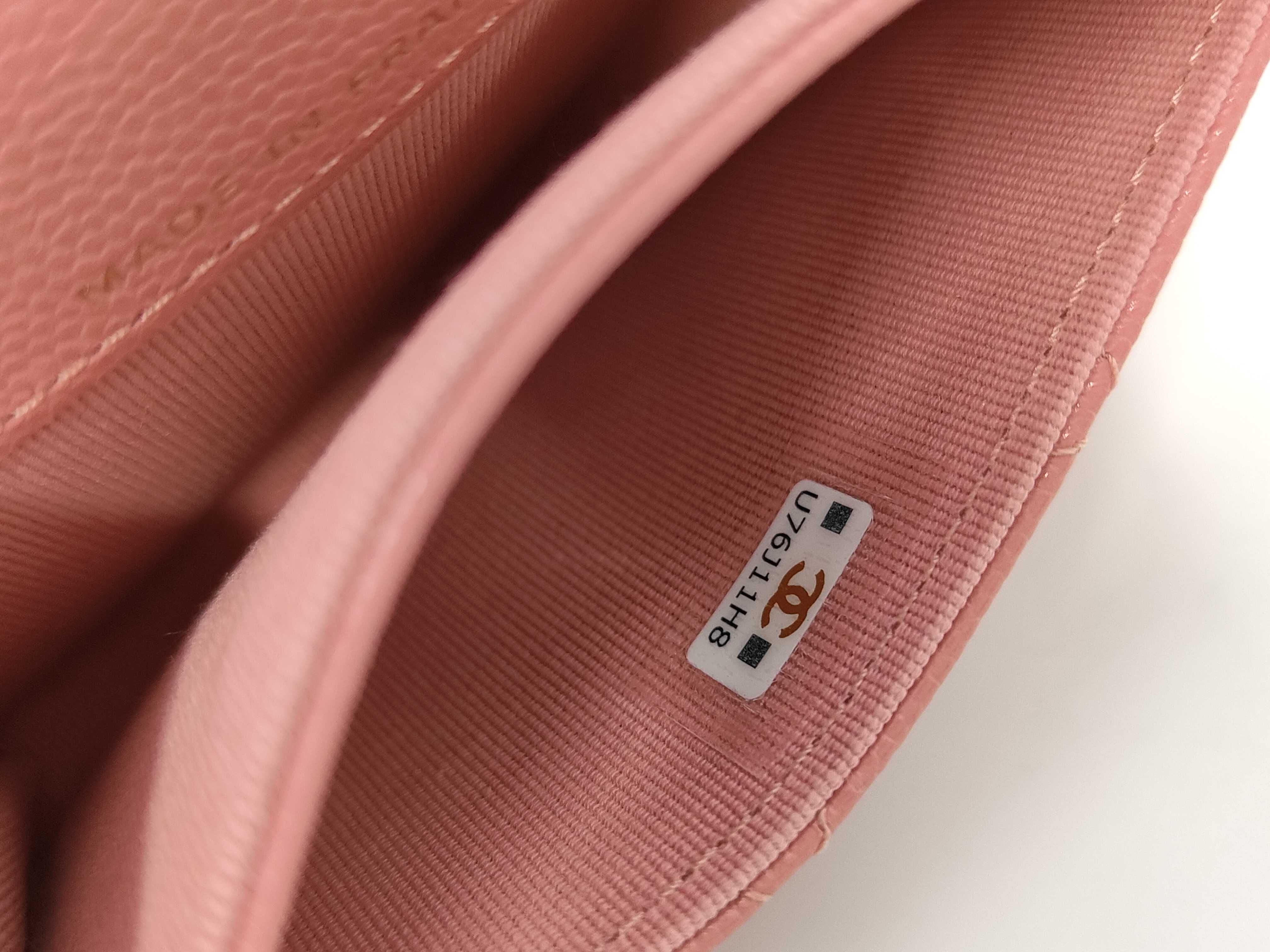 Pink Caviar Skin Matelassé Card Case — view 6