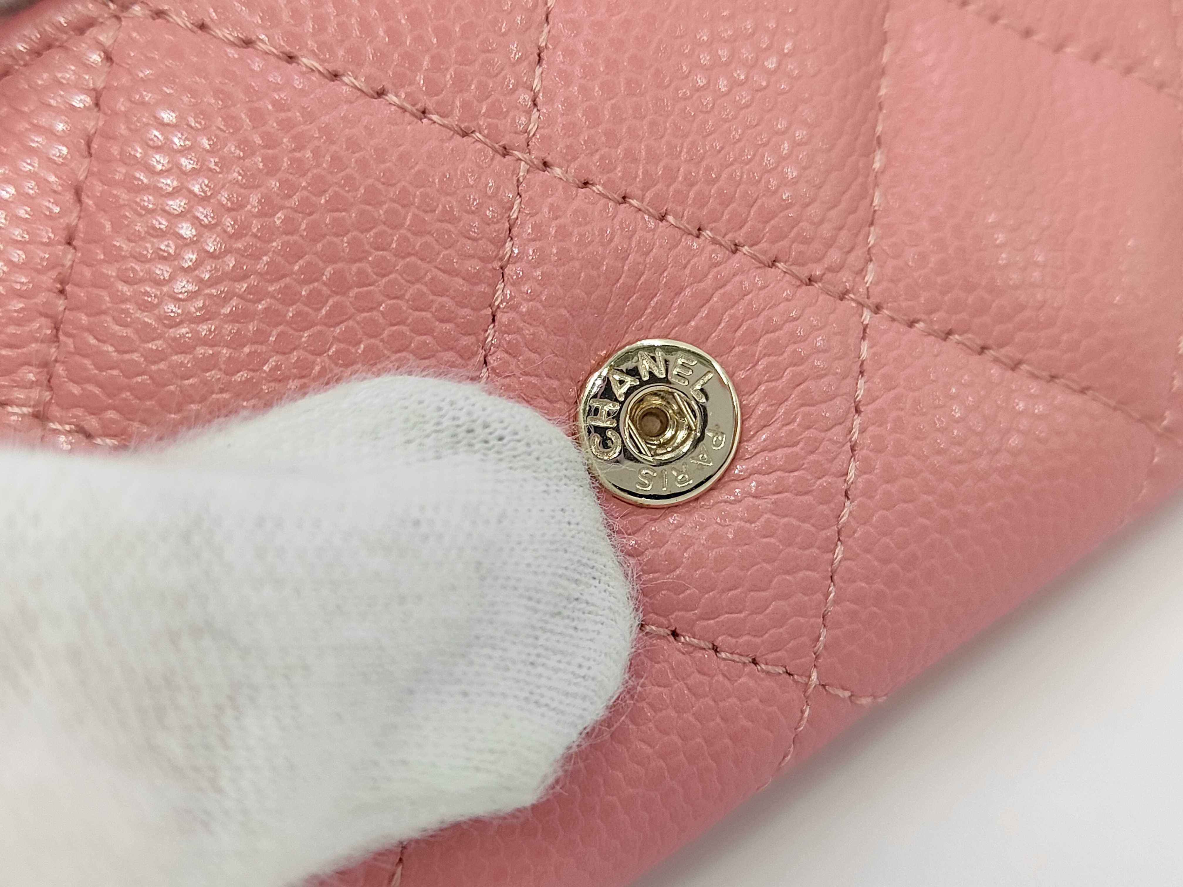 Pink Caviar Skin Matelassé Card Case — view 7
