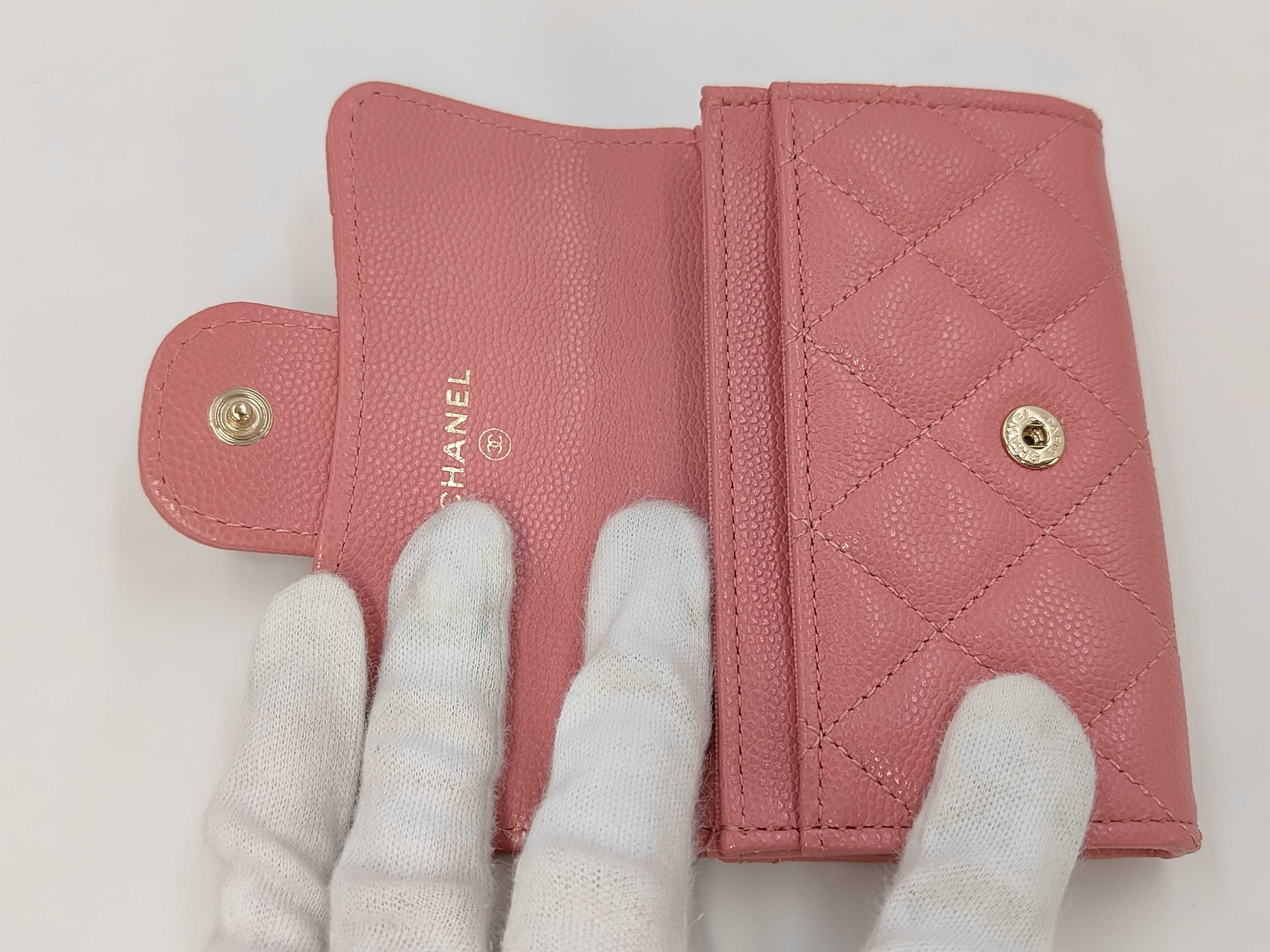 Pink Caviar Skin Matelassé Card Case — view 8