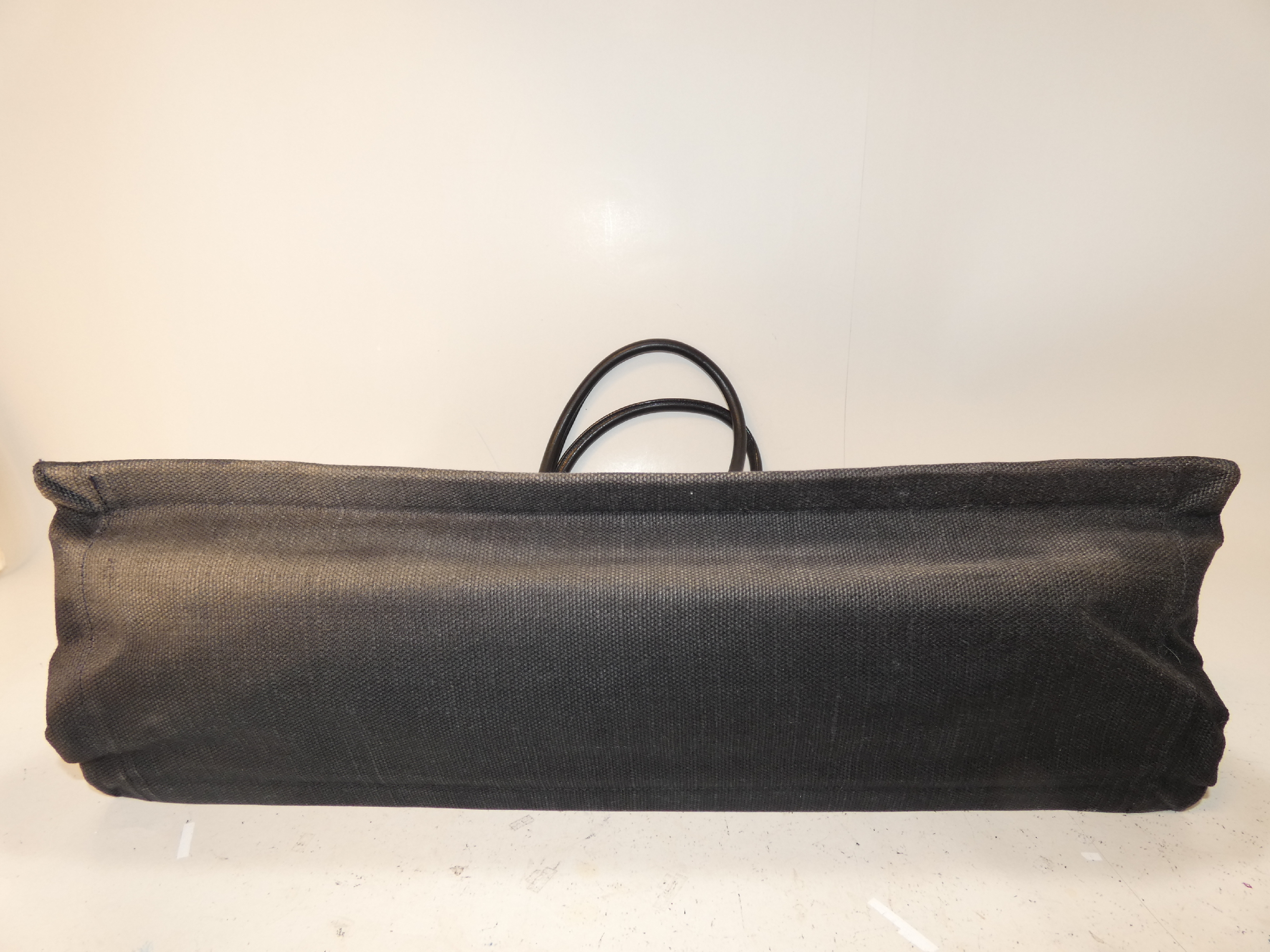 Rive Gauche Canvas Leather Logo Hand Tote Bag — view 5
