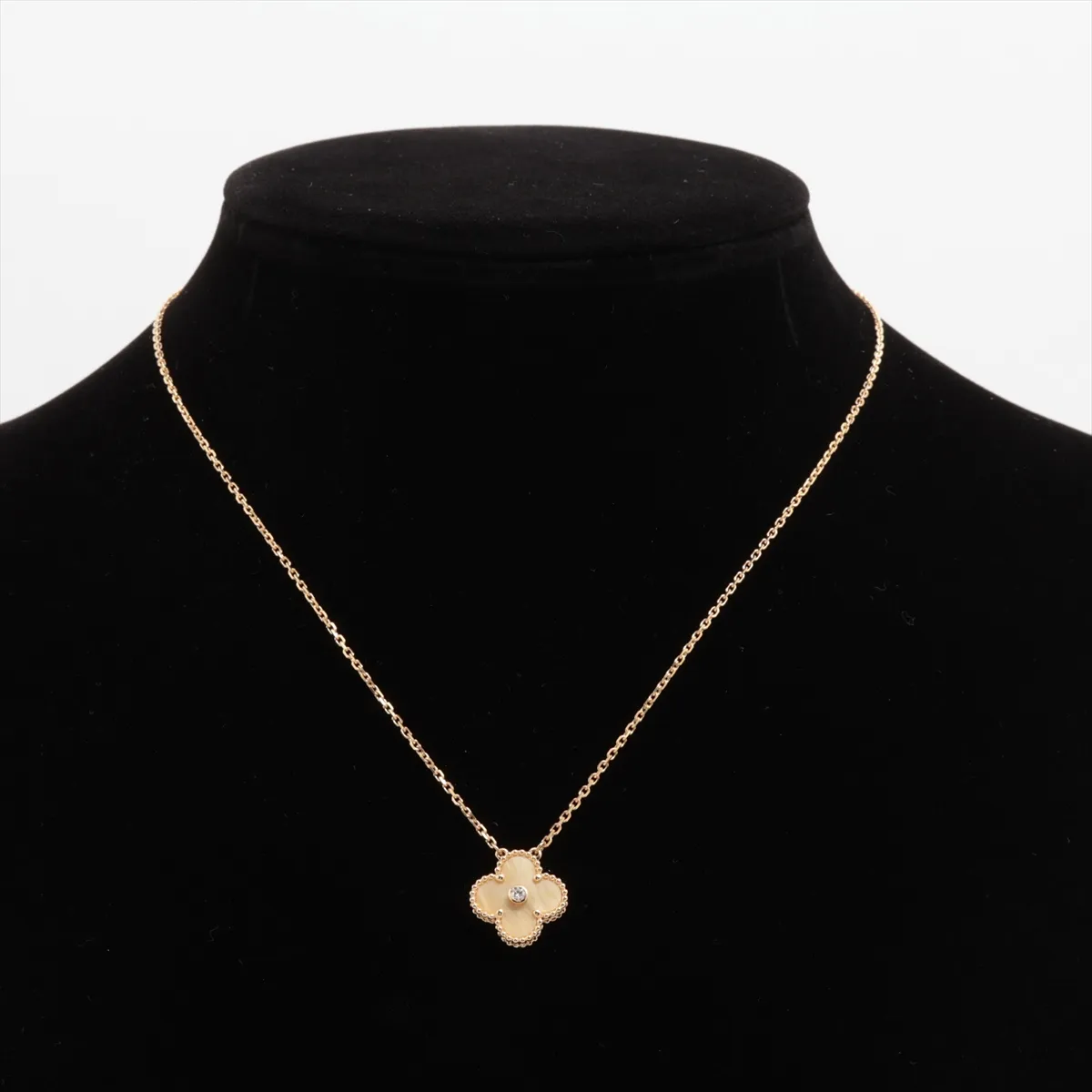 Vintage Alhambra Golden Shell Diamond Necklace 750 (YG) 6.6g JA178667 Shellsumi ARP2R700 — view 5