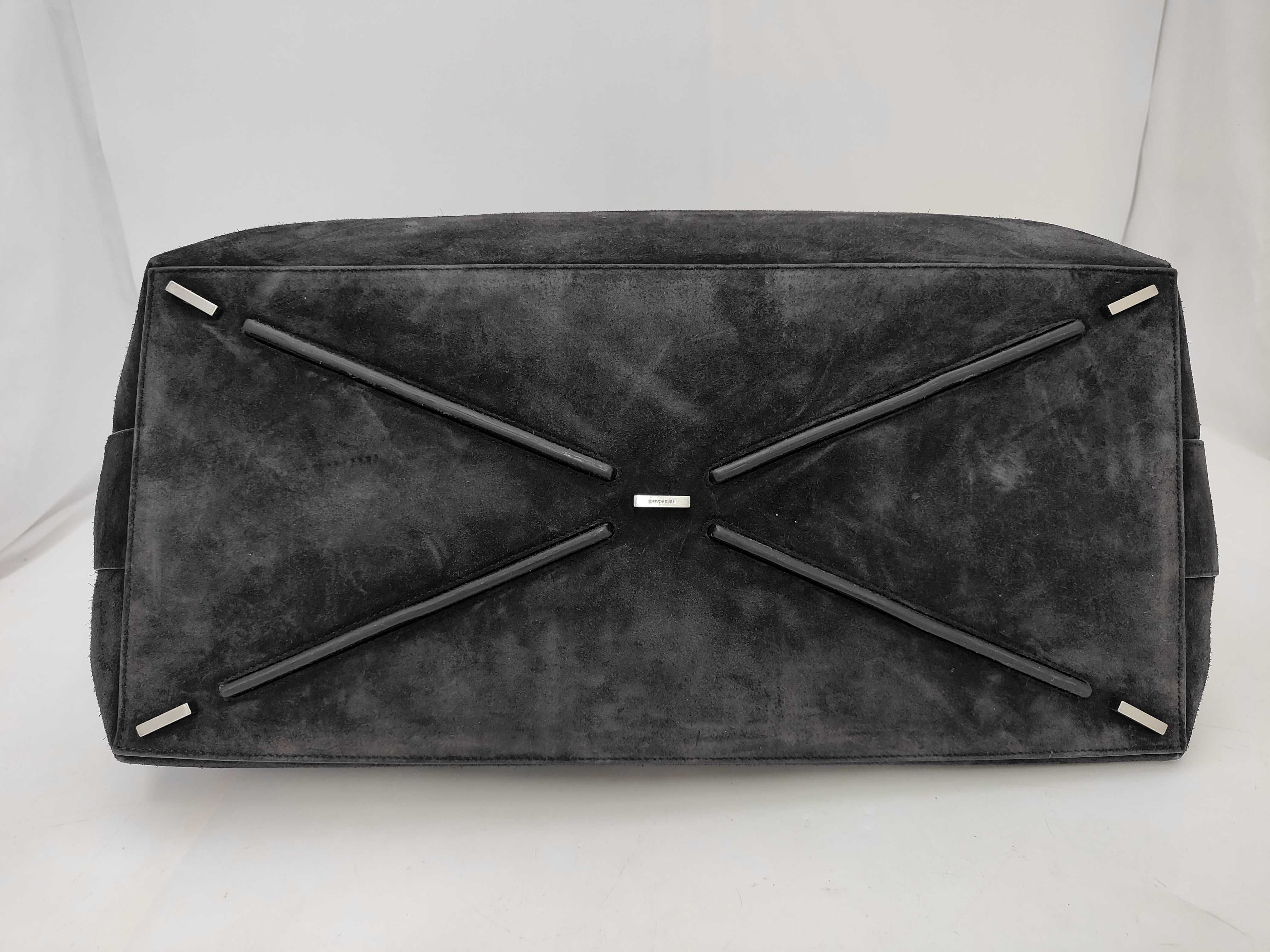 Ferragamo Hug Suede Black Shoulder Bag — view 3