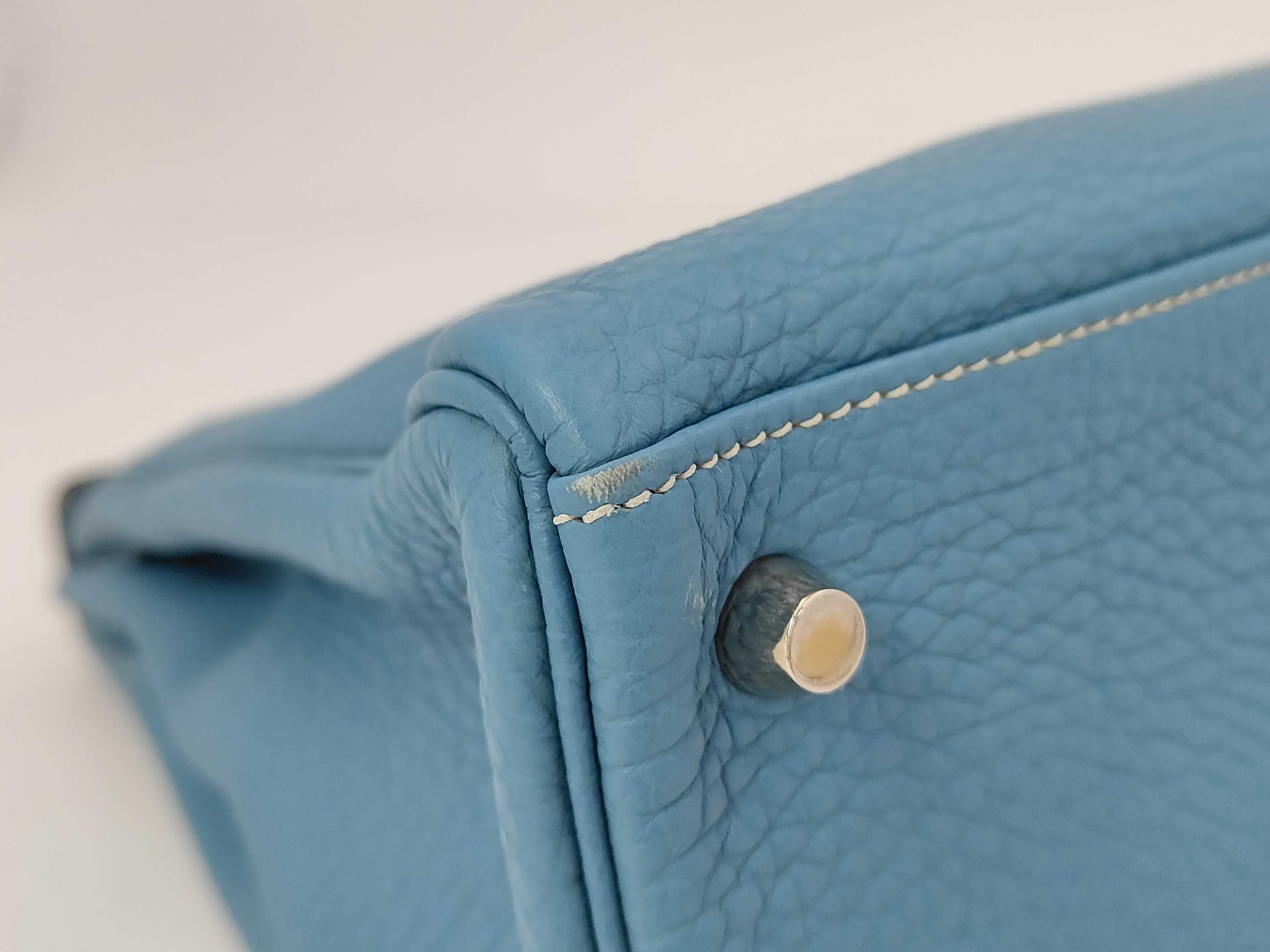 Kelly 35 Togo Blue Jean Silver Hardware N: 2010 Handbag — view 6