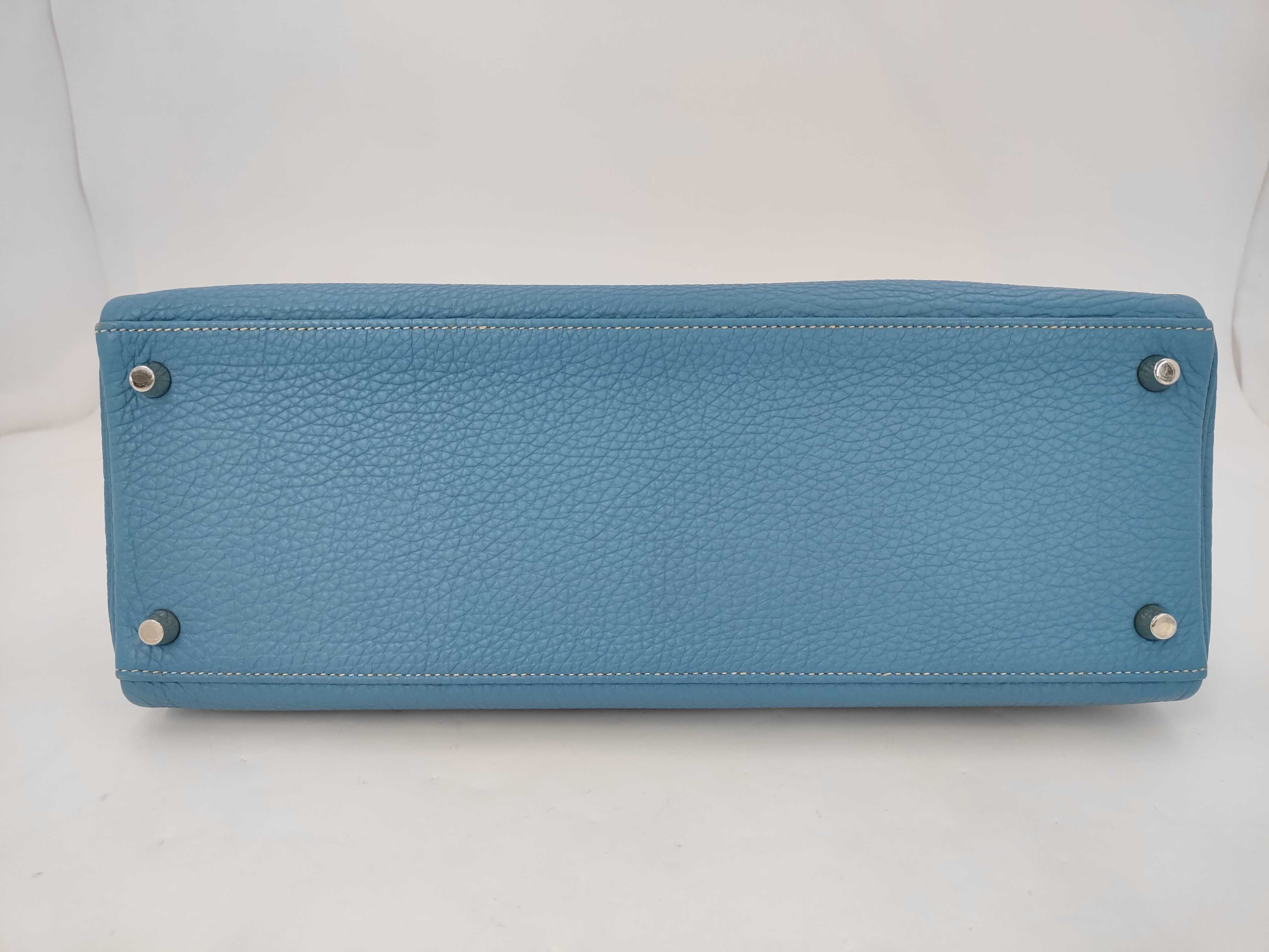 Kelly 35 Togo Blue Jean Silver Hardware N: 2010 Handbag — view 7
