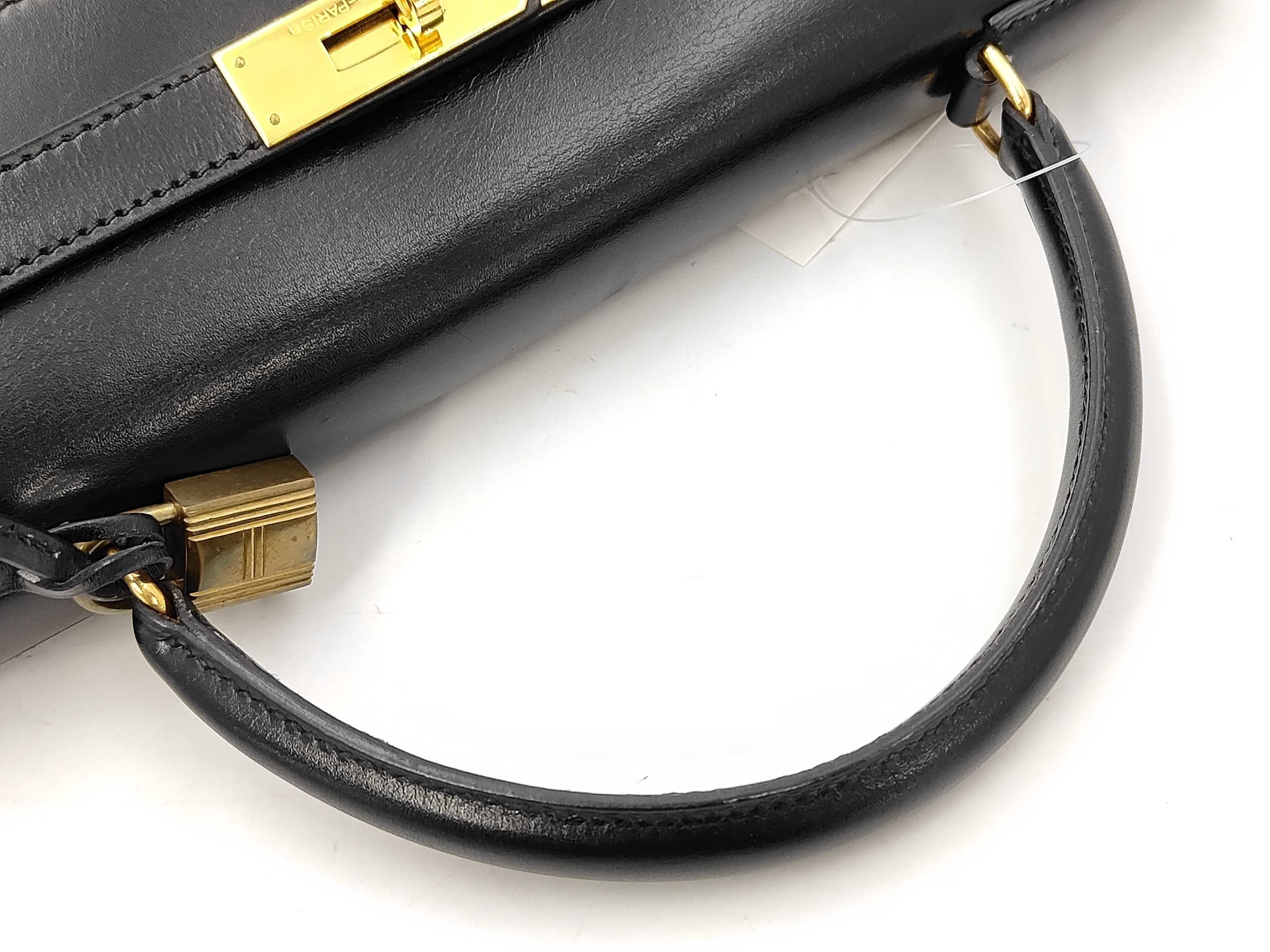 Kelly 32 Box Calf Black Gold Hardware Handbag — view 4