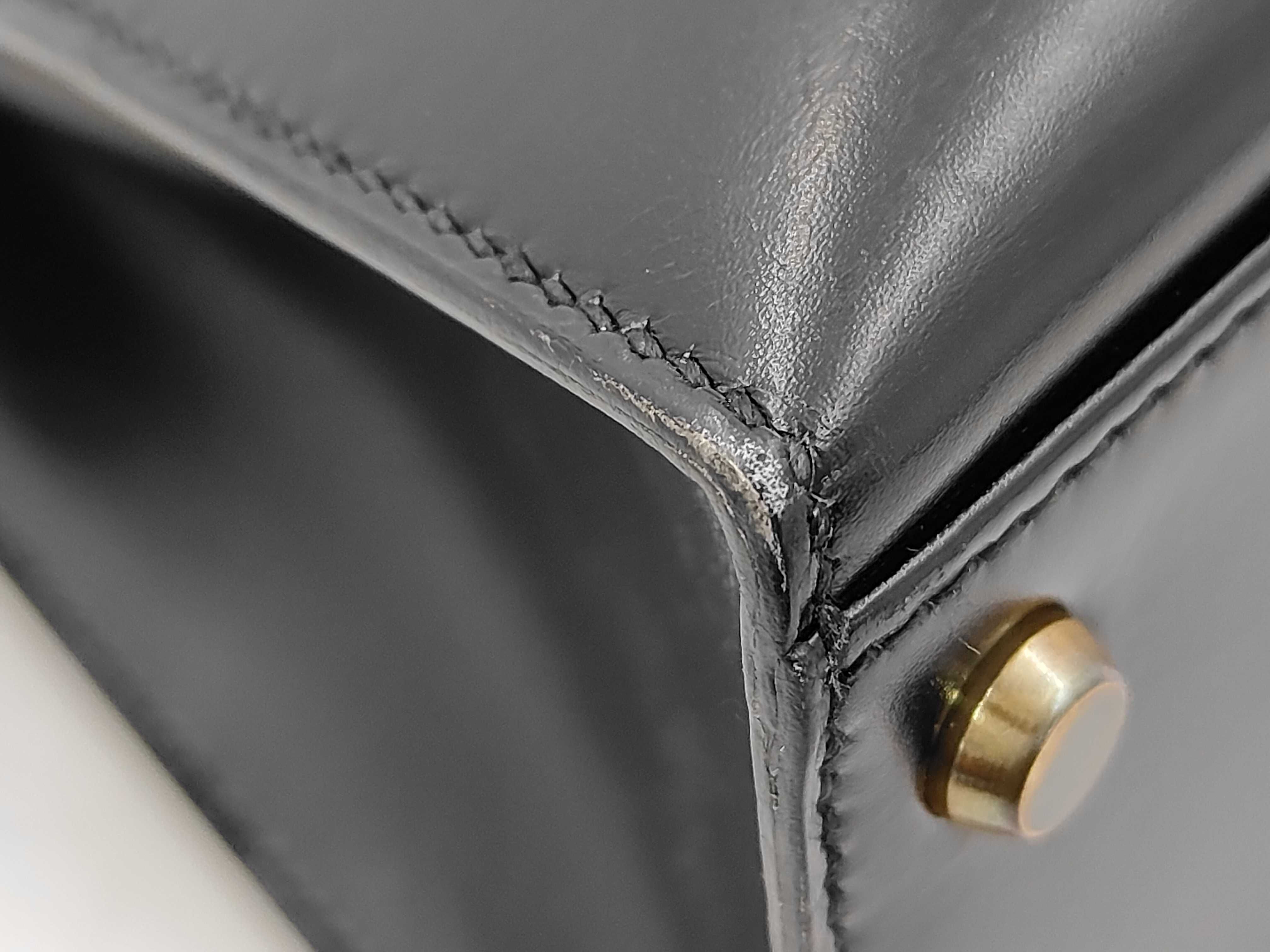 Kelly 32 Box Calf Black Gold Hardware Handbag — view 6