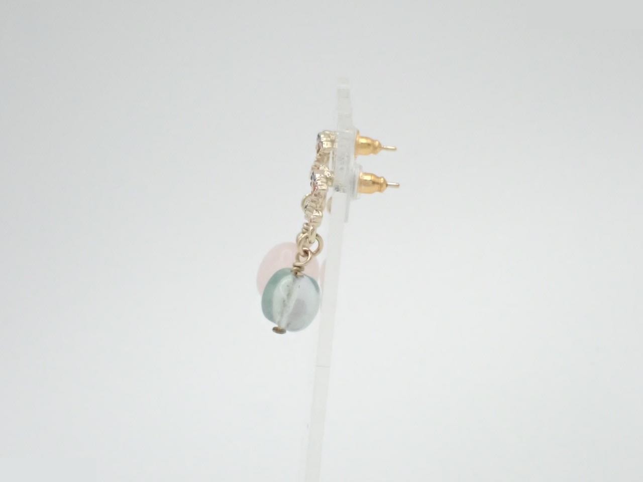Earrings A19S Coco Mark Multicolor Stone Asymmetrical — view 3