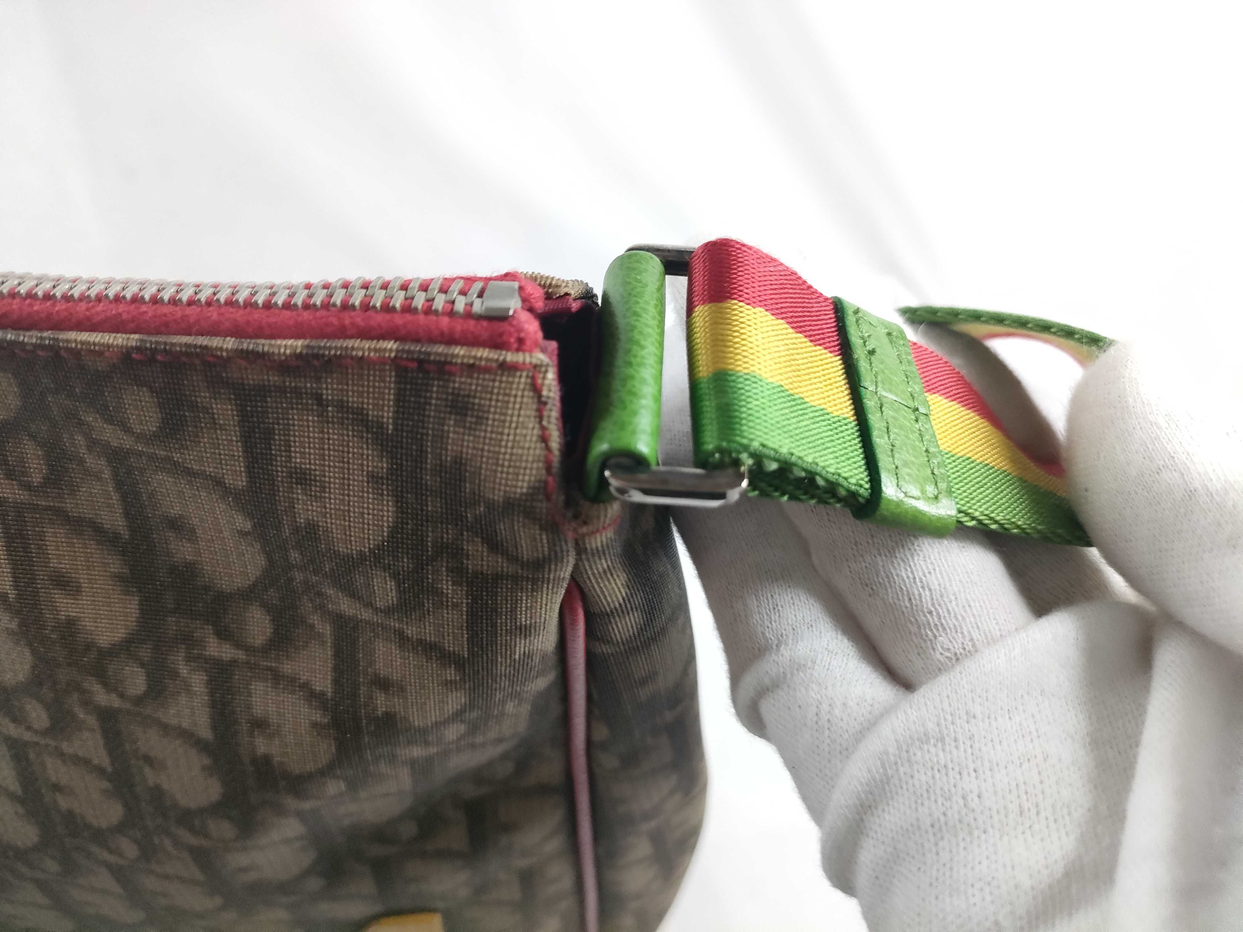 HK-Christian O2RU-0074 Rasta Line PVC & Leather Brown Shoulder Bag — view 8