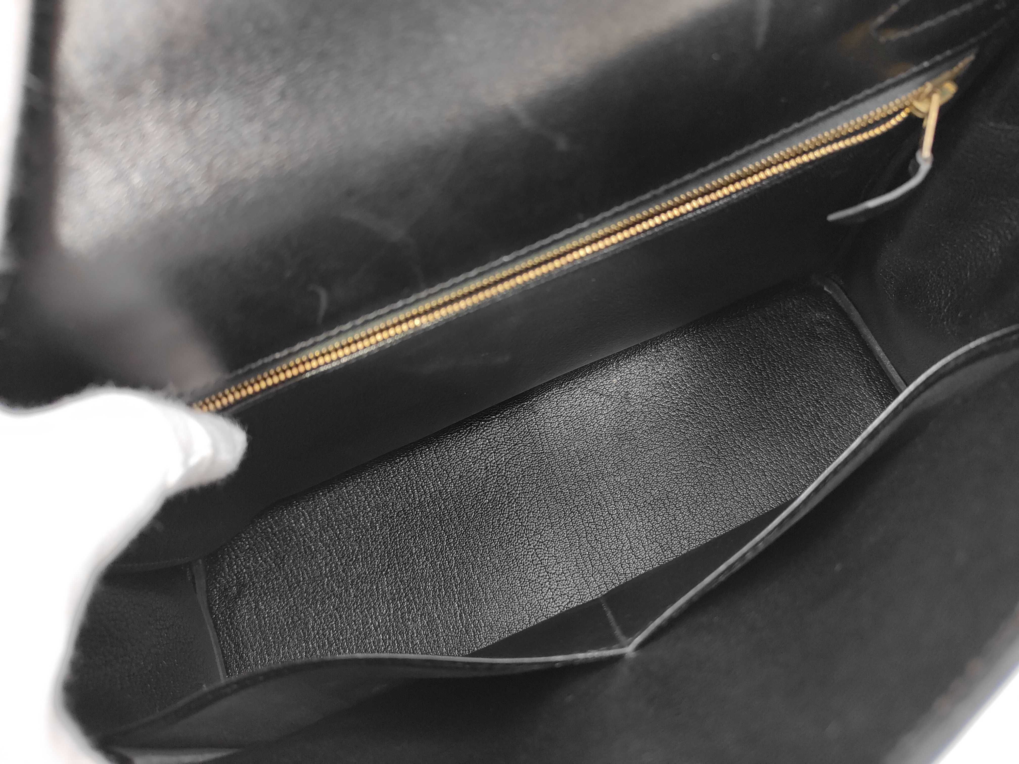 Kelly 32, Box Calf Leather, Black, Gold Hardware, D Handbag — view 8