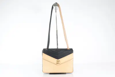 Chevron Lambskin Bicolor Shoulder Bag (Series 7)