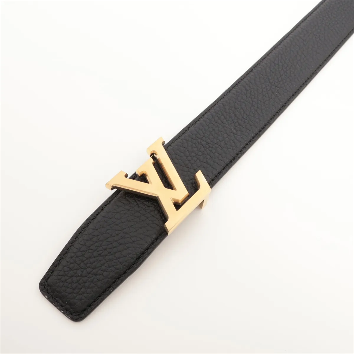 M8205 BC2275 Belt, Size 85, Leather x GP, Bordeaux x Black. Shows signs of wear, including — view 2