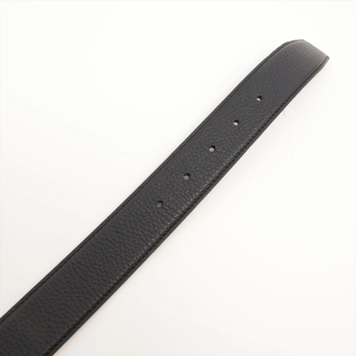 M8205 BC2275 Belt, Size 85, Leather x GP, Bordeaux x Black. Shows signs of wear, including — view 3