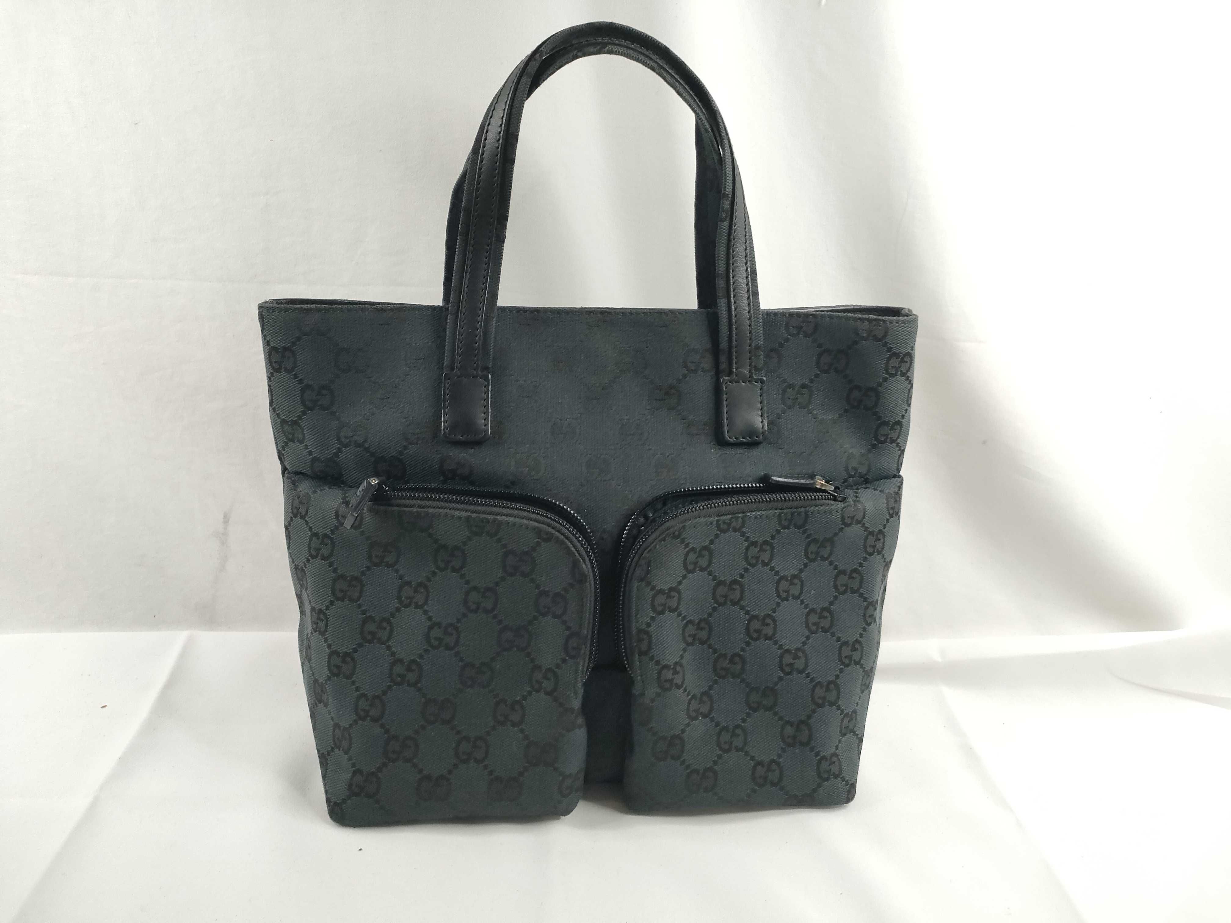 GG Canvas Tote Bag, Black Handbag