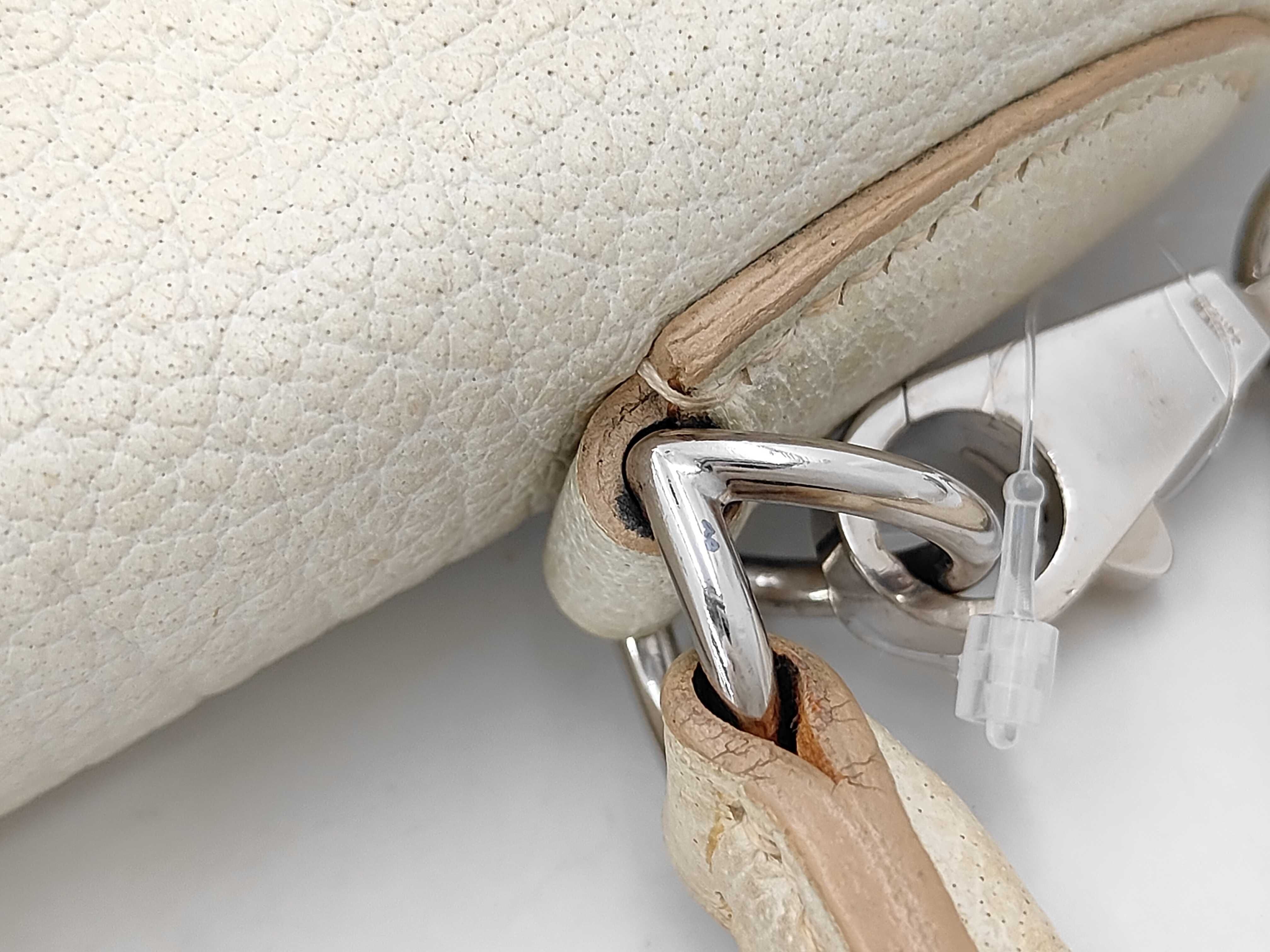 Kelly 32, inside stitching, Chevre leather, white, E stamp, silver hardware, shoulder bag — view 7