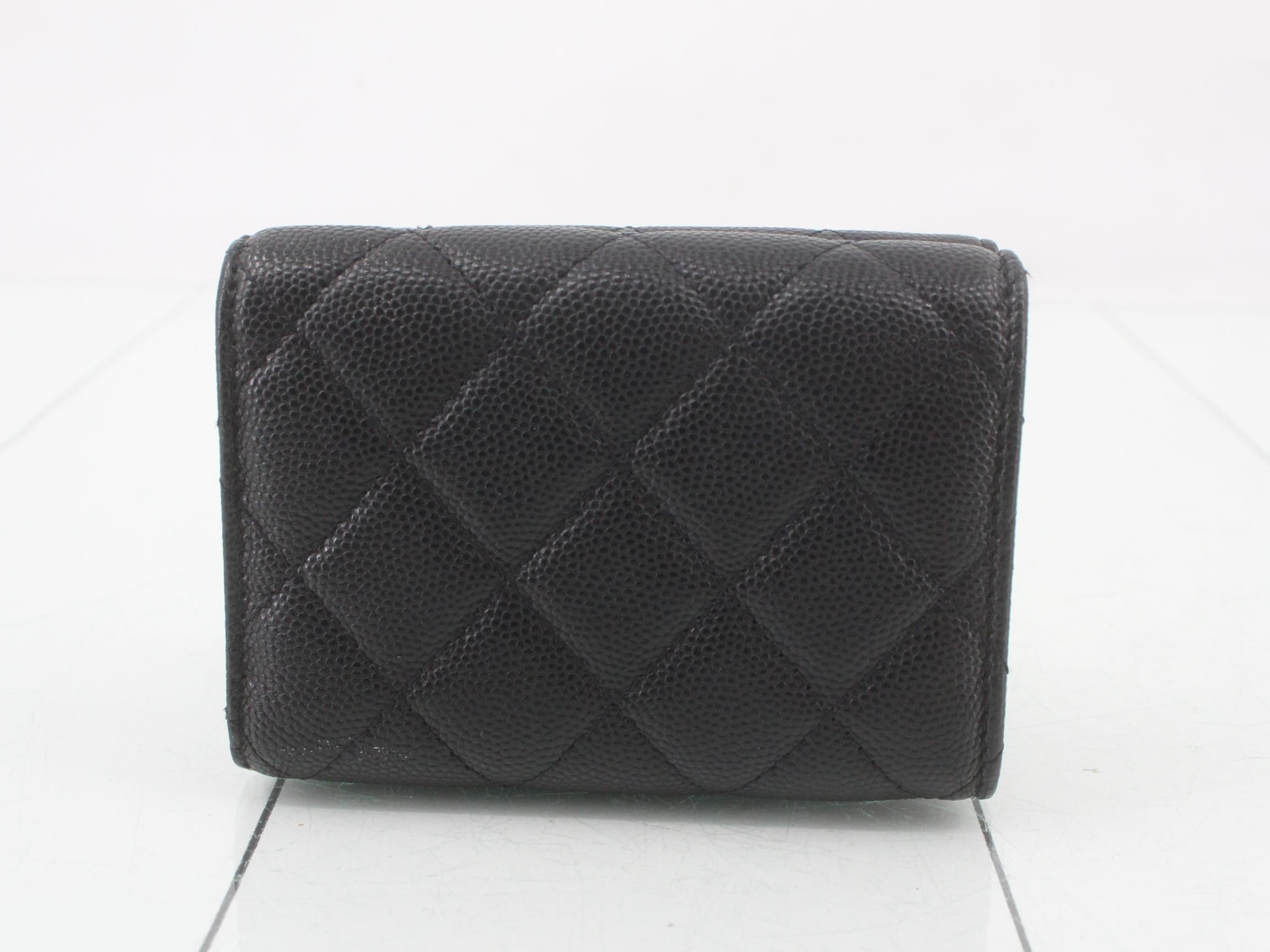 Caviar Skin Timeless Classic Tri-fold Wallet, Black, Series 30 — view 2