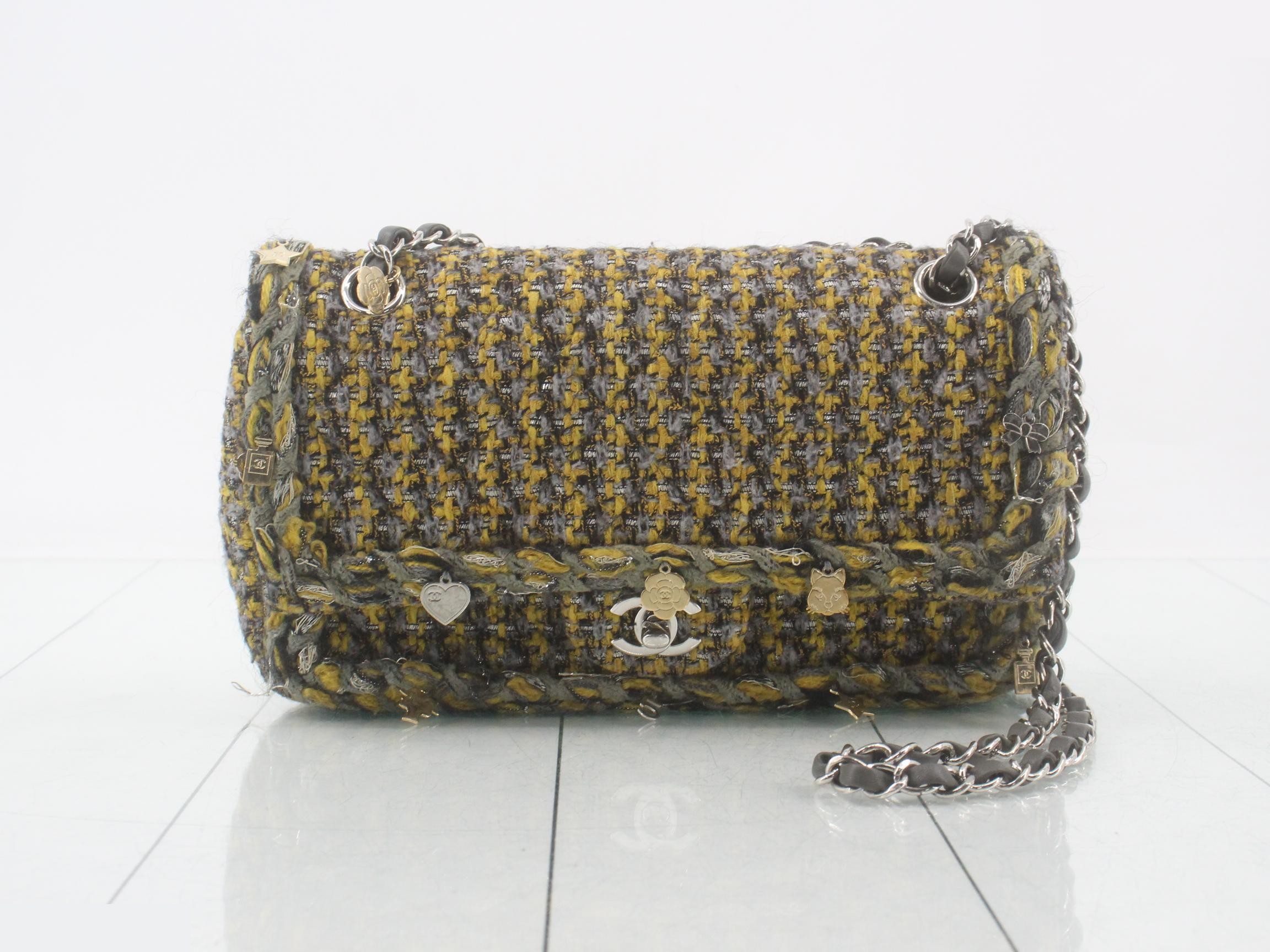 Matelassé Tweed Double Flap