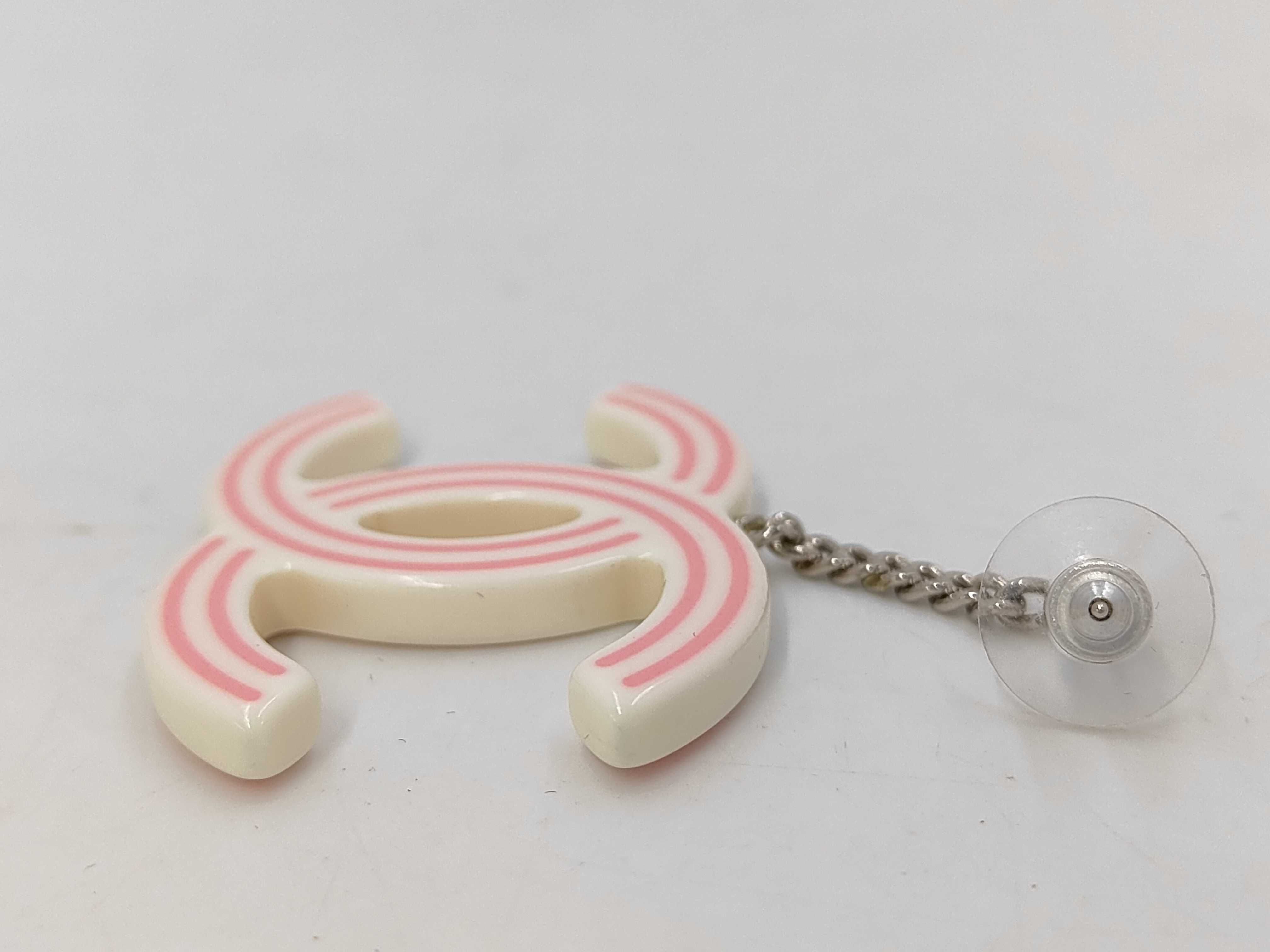 Coco Mark Earrings Pink White Earrings — view 3