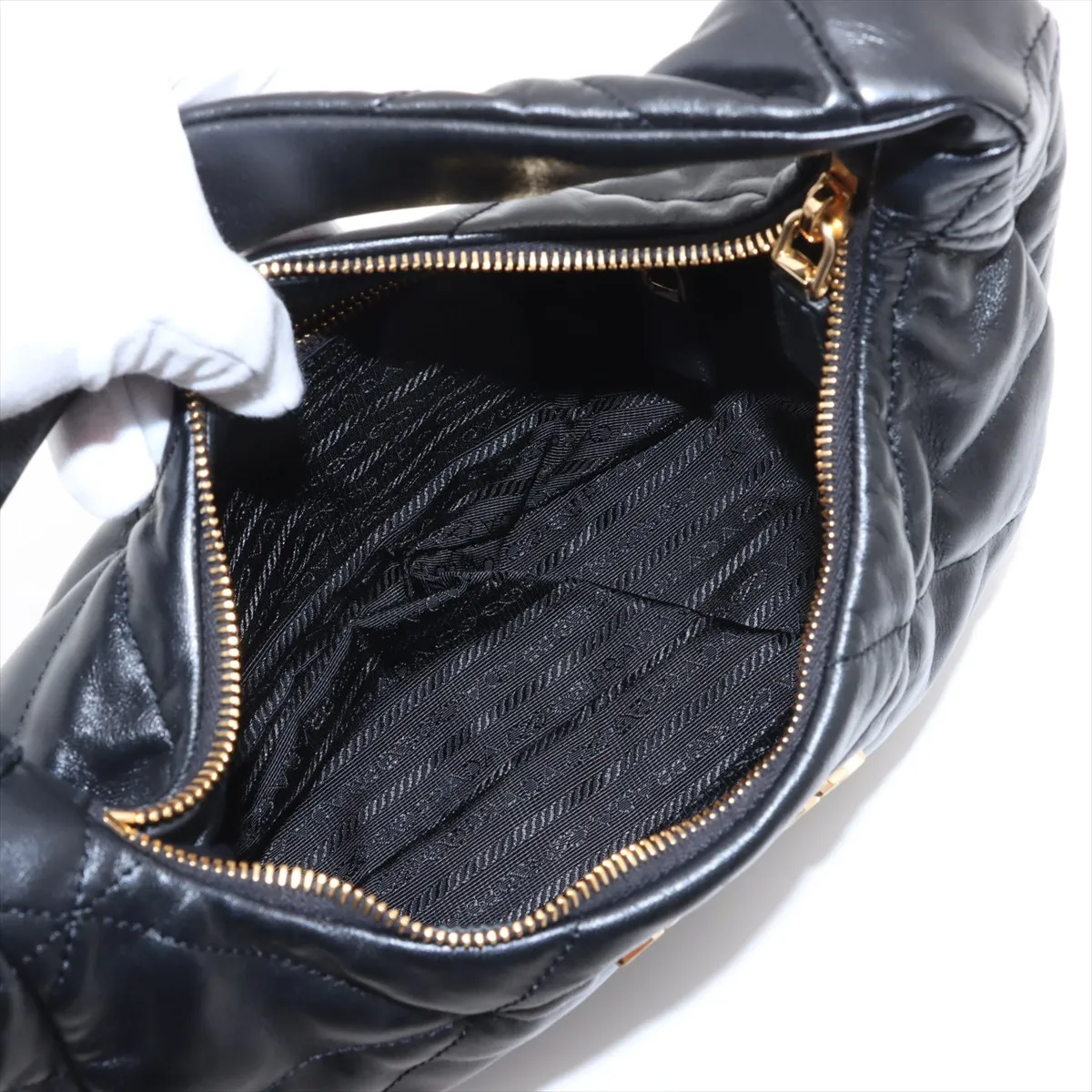 Spectrum Leather Handbag Black 1BC187 — view 7