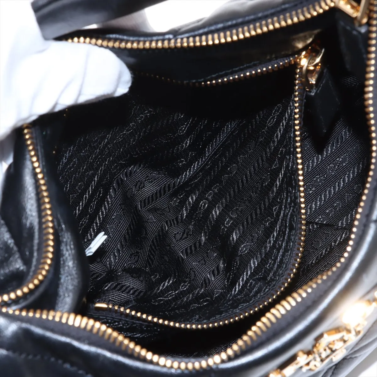 Spectrum Leather Handbag Black 1BC187 — view 8