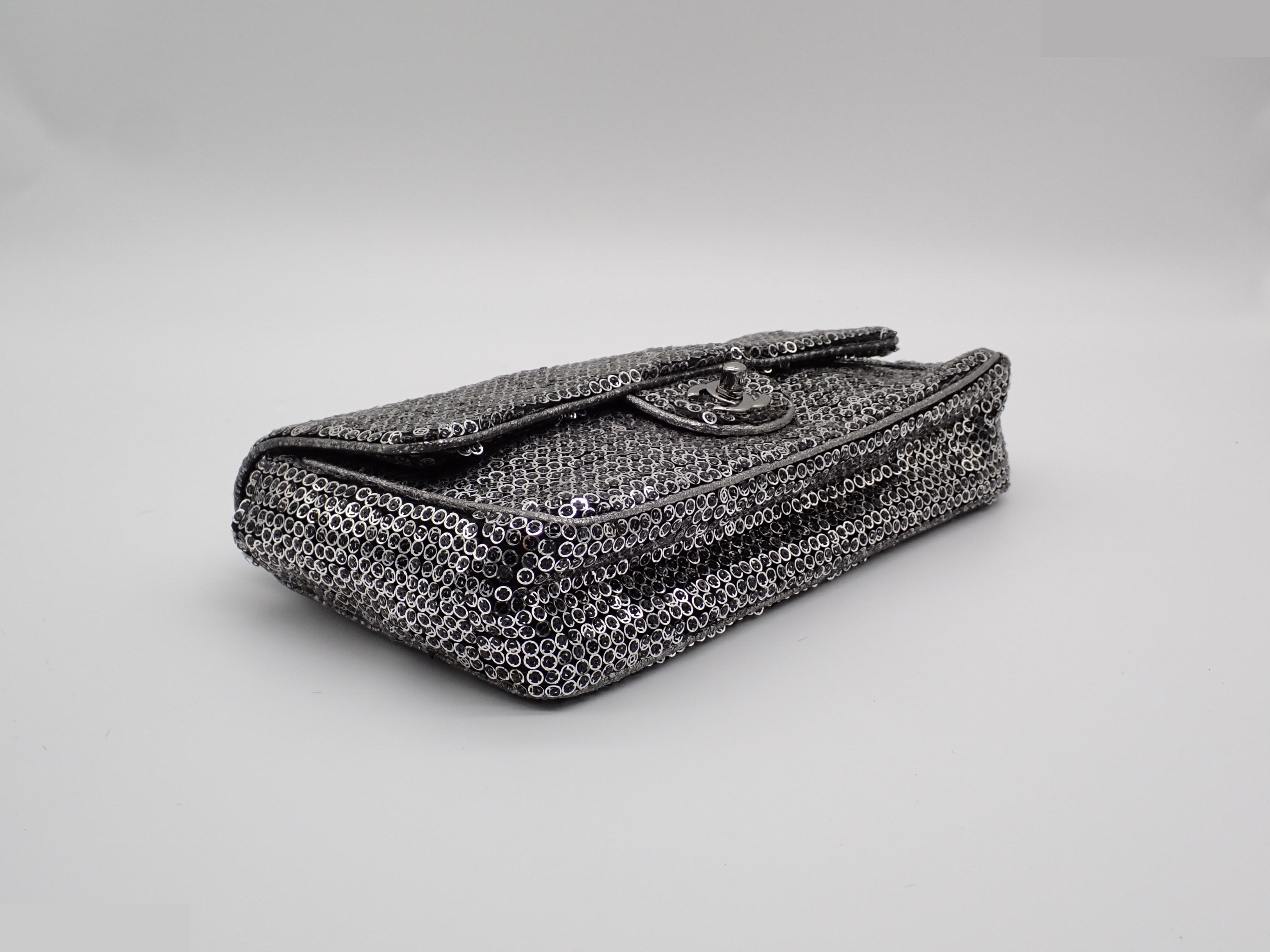 Sequin Silver Flap Shoulder Bag — view 5