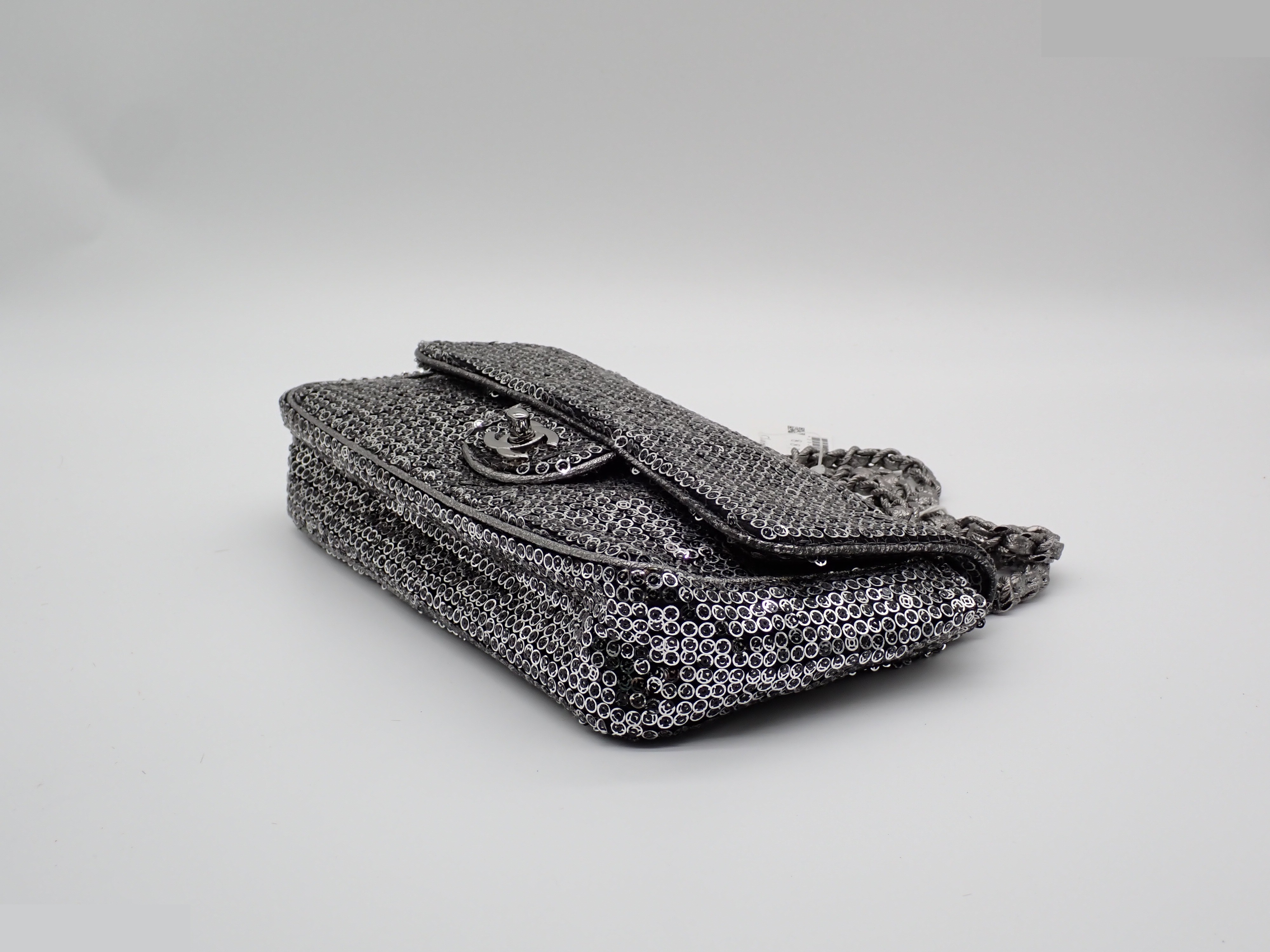 Sequin Silver Flap Shoulder Bag — view 6