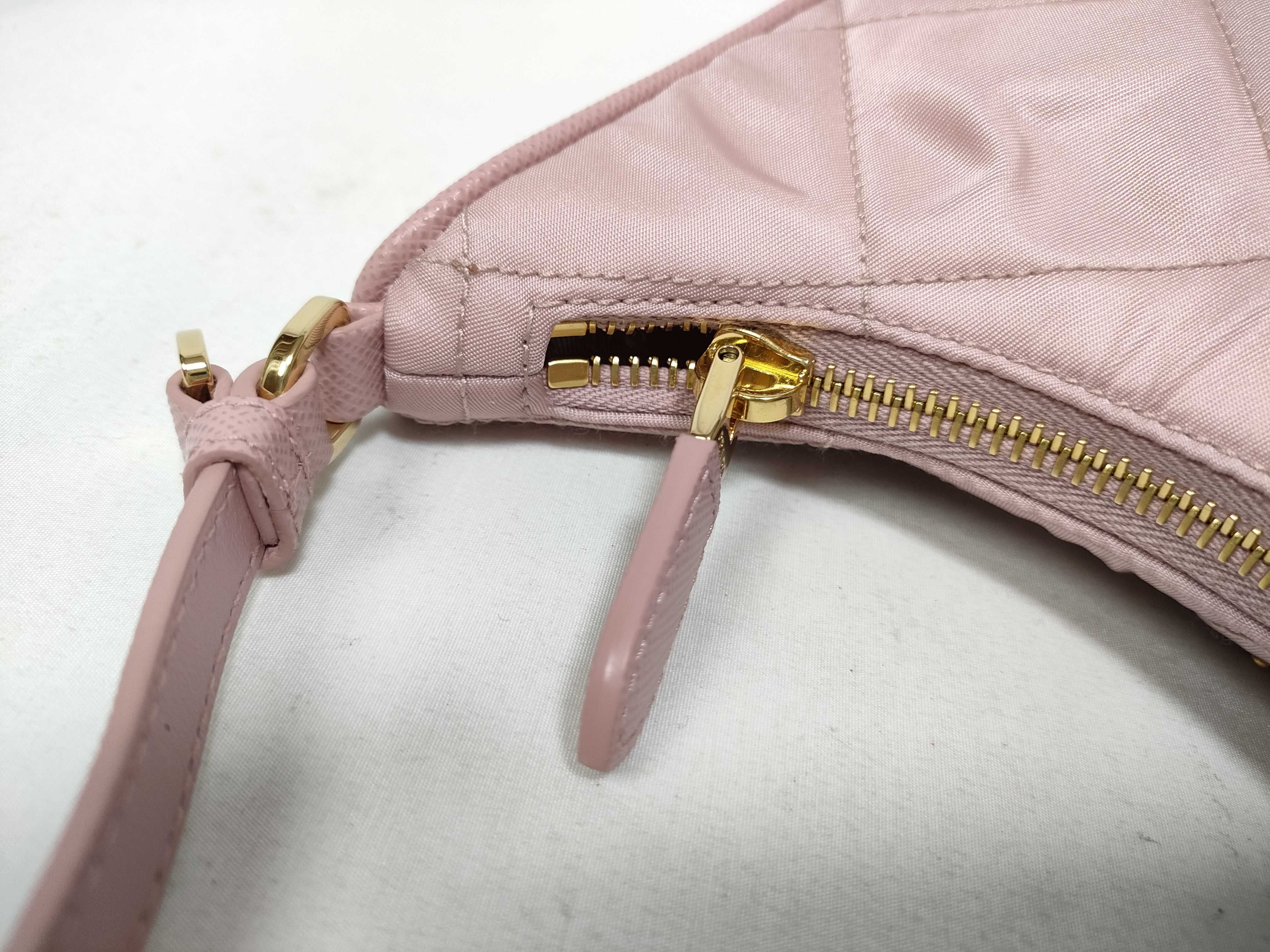 Tessuto Quilted Re-Nylon Shoulder Bag, Pink, with Dust Bag and Clochette. — view 9