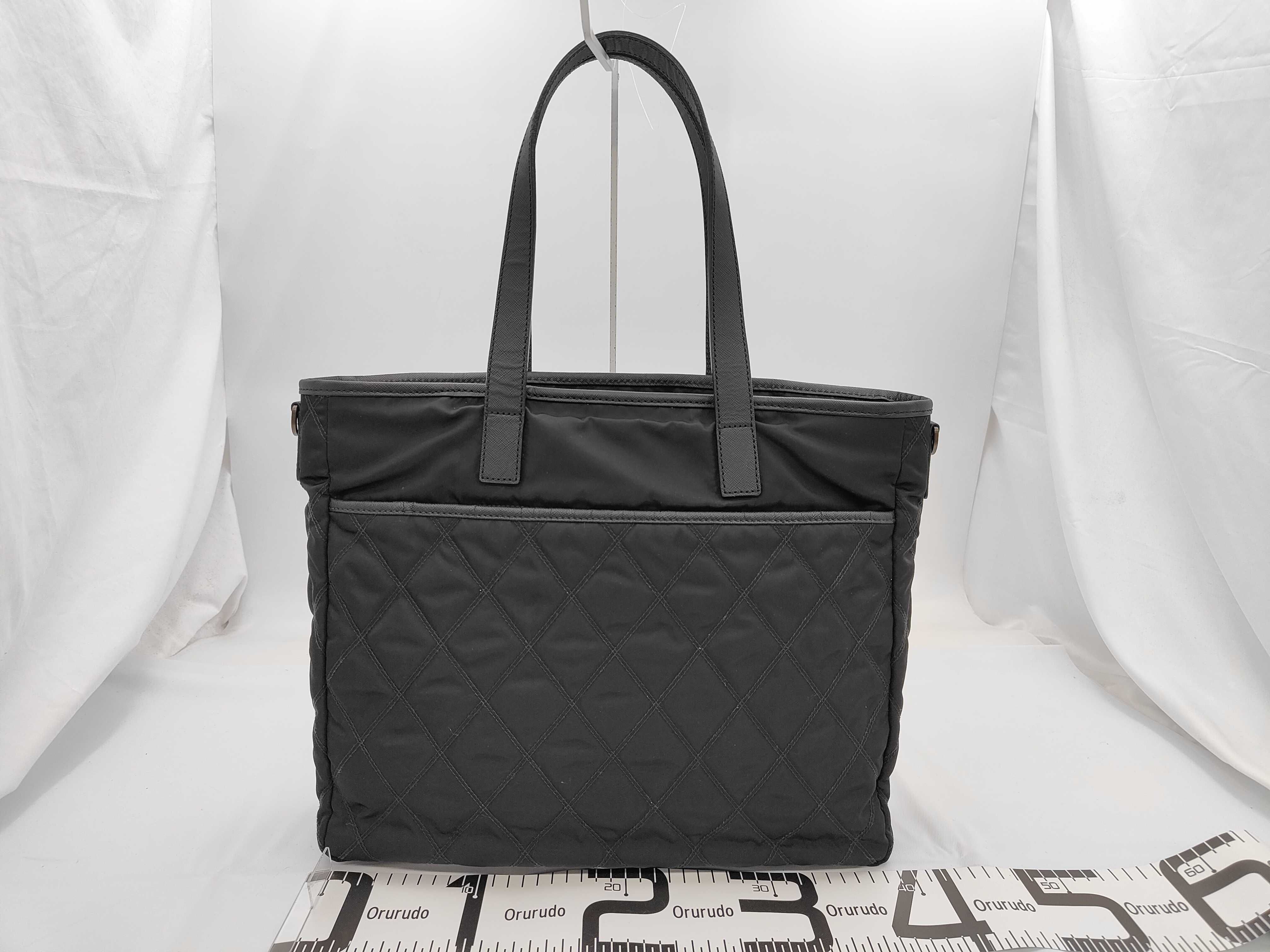 Nylon Quilted Black Tote Bag — view 2